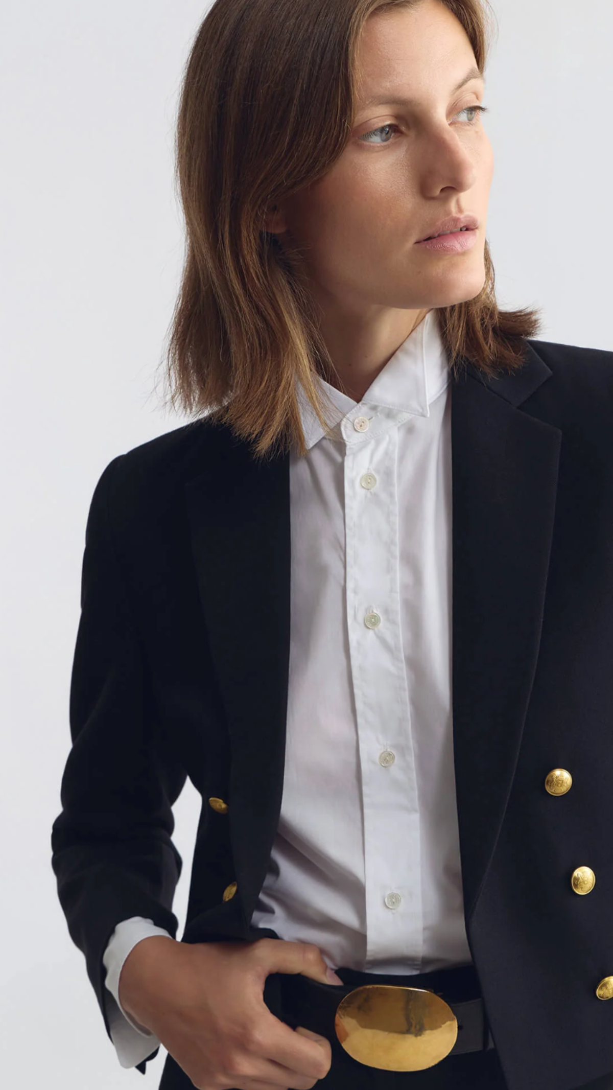 Nili Lotan Josephine Shrunken Wool Jacket in Black