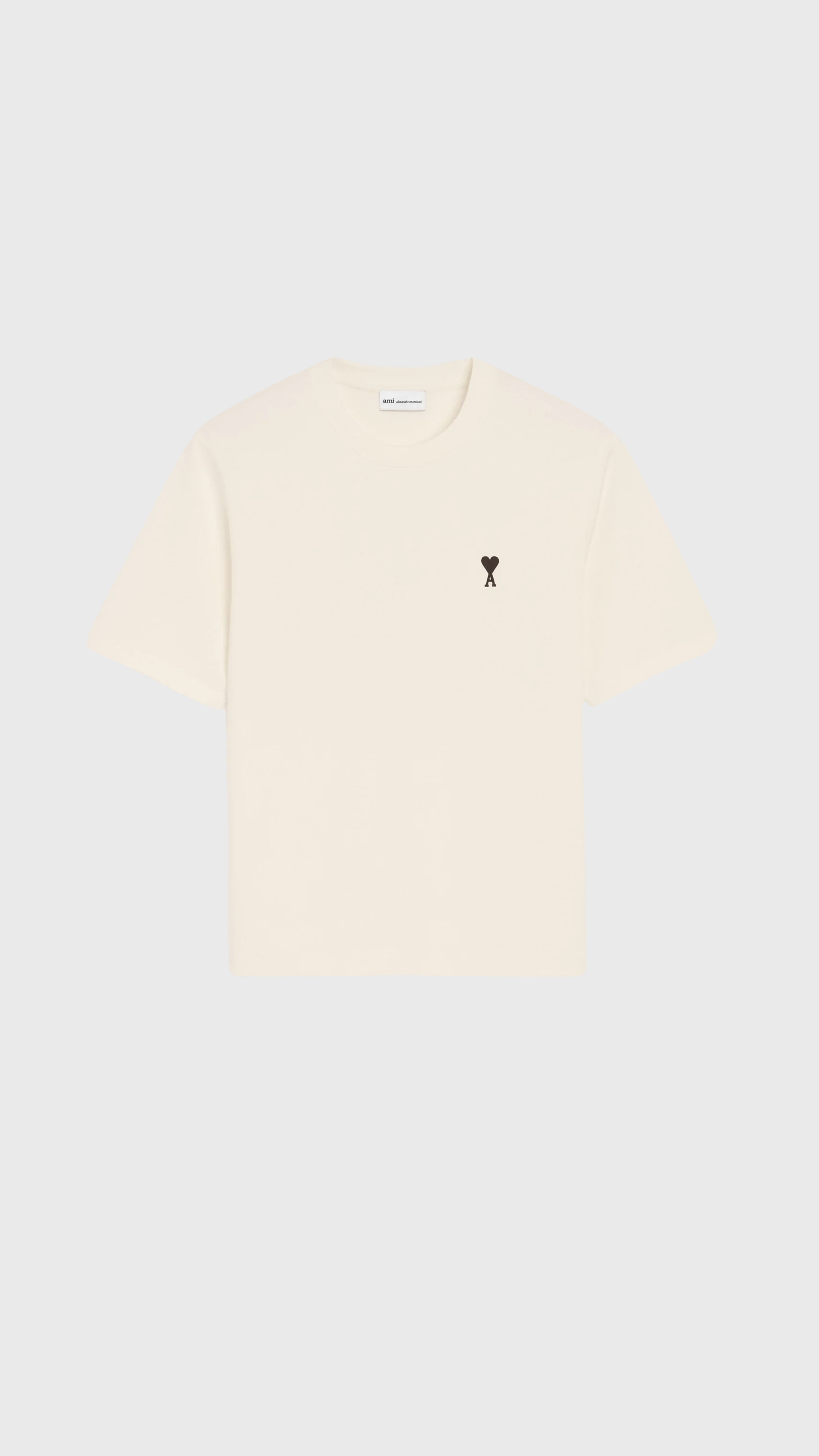 Ami Short Sleeve Cotton Place Des Victoires Print T-shirt in Cream