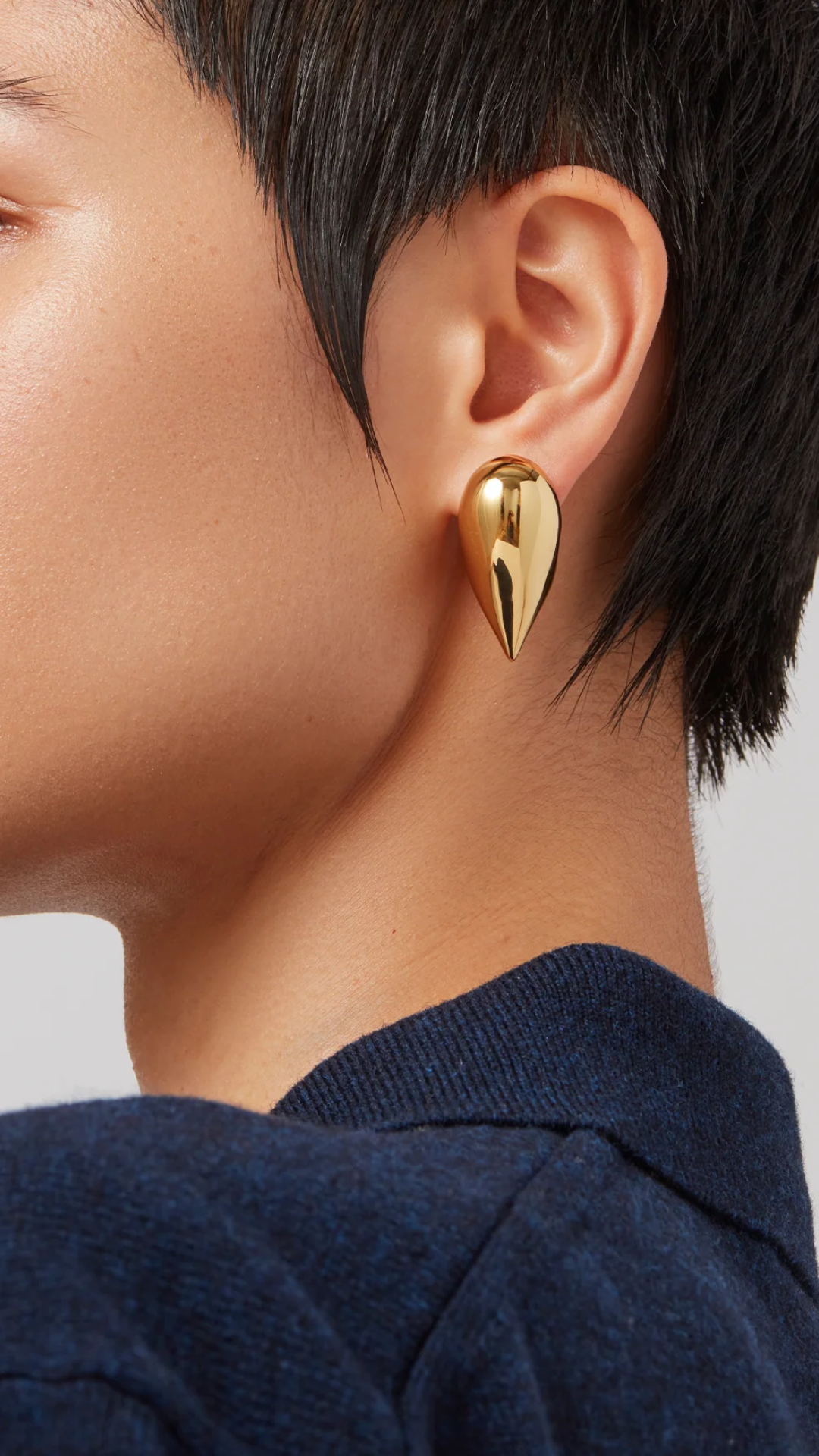 Jenny Bird Art Heart Puff Earrings in Gold