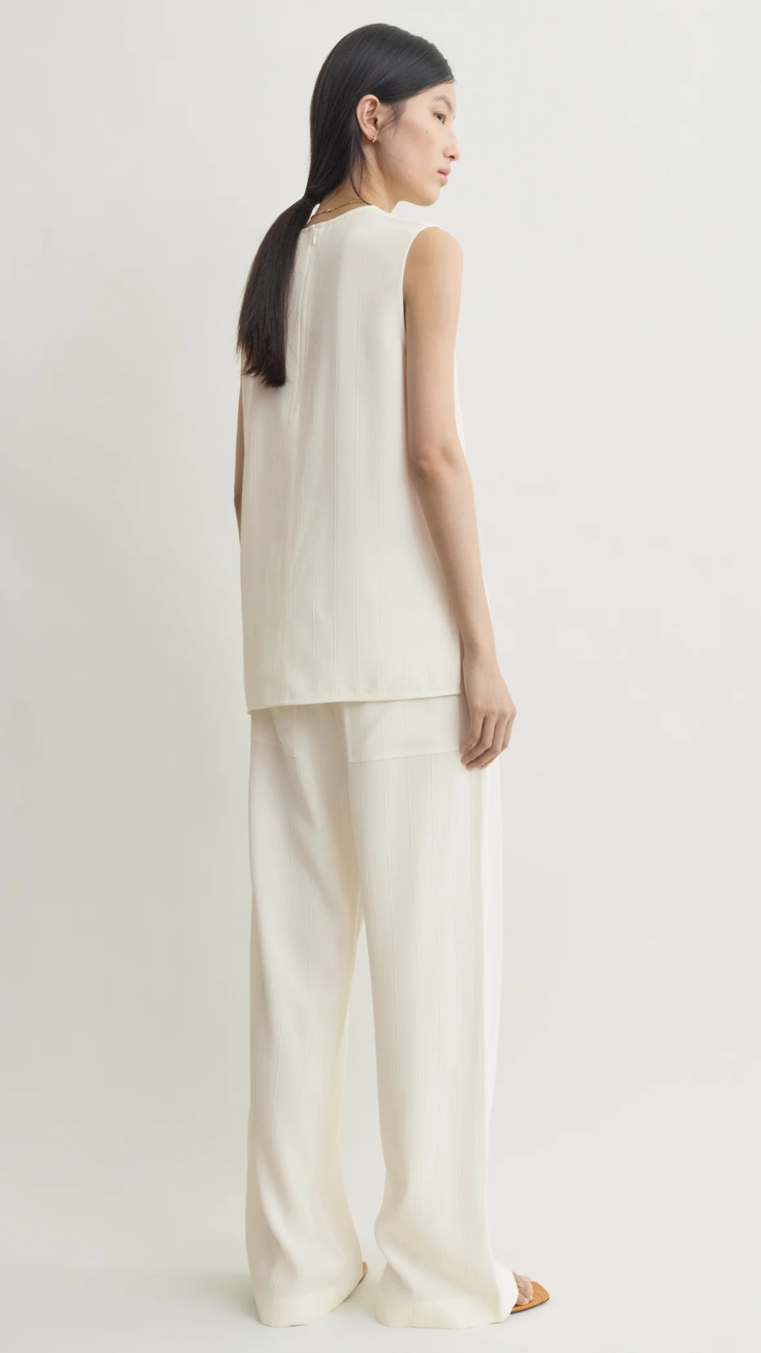 Toteme Woven Stripe Top in Meringue