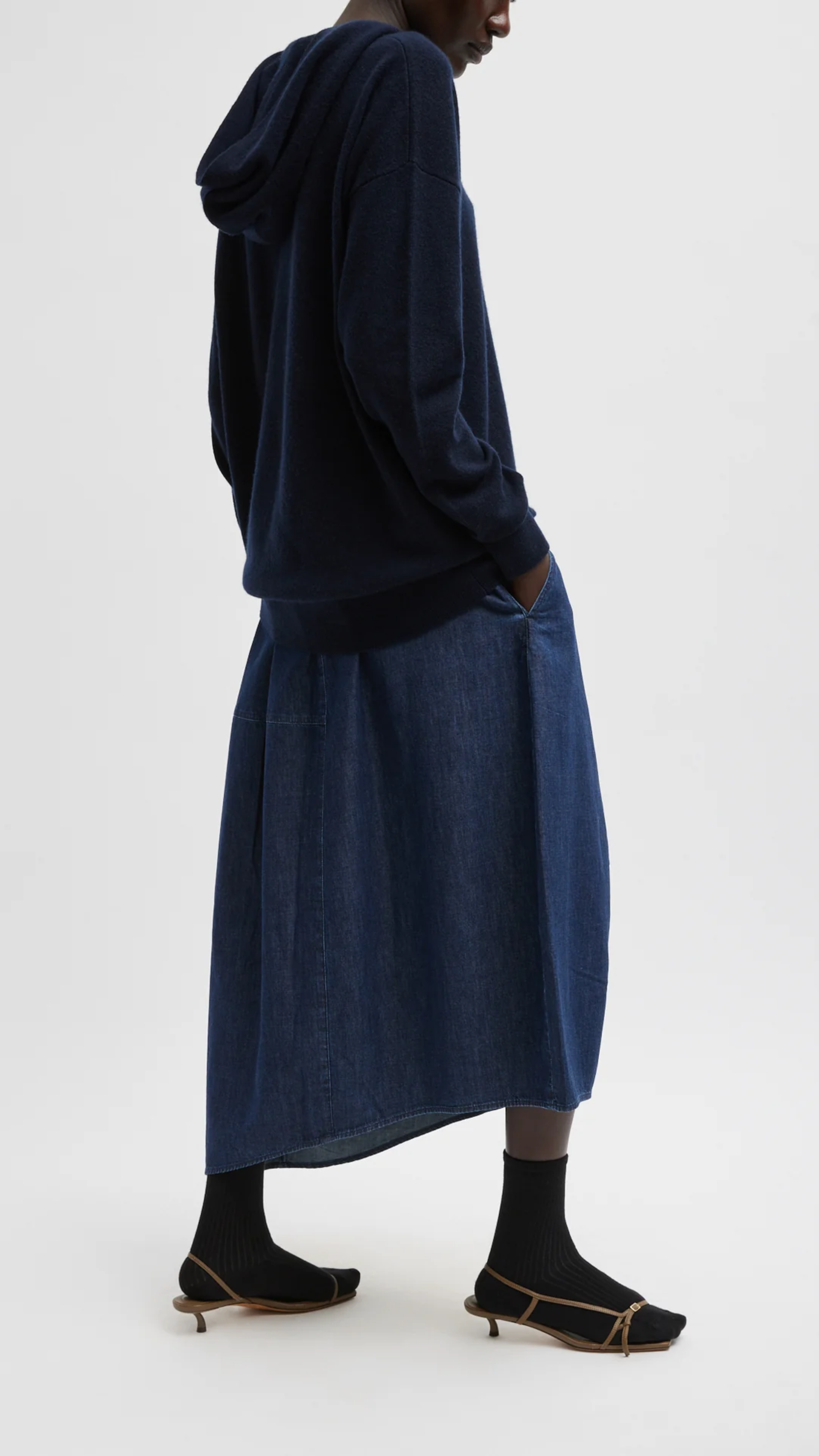 Tibi Denim Asymmetric Balloon Skirt