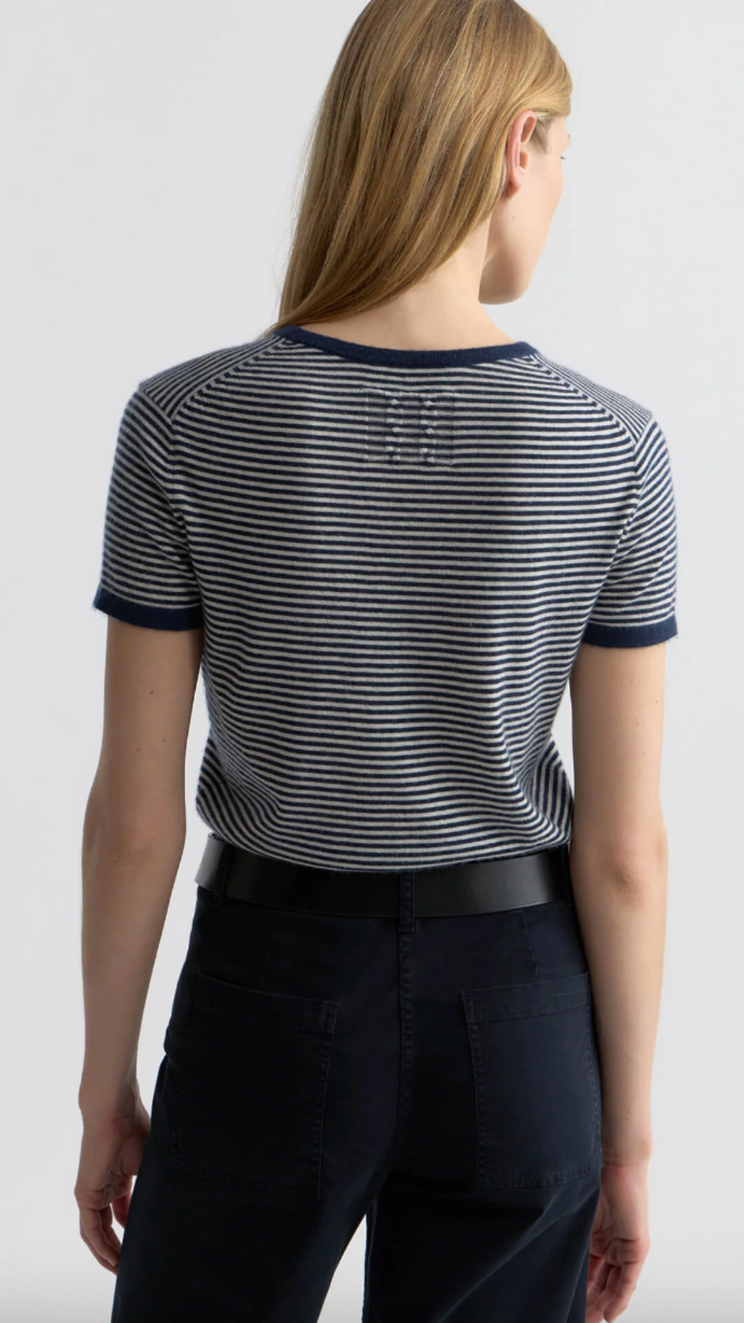 Nili Lotan Linka Stripe Sweater in Navy/Ivory Stripe
