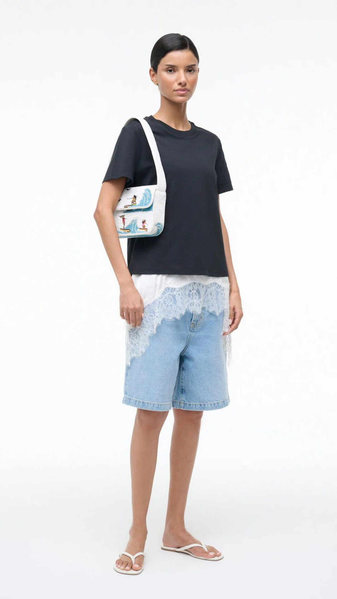 Staud Tommy Beaded Bag in Surf Babes