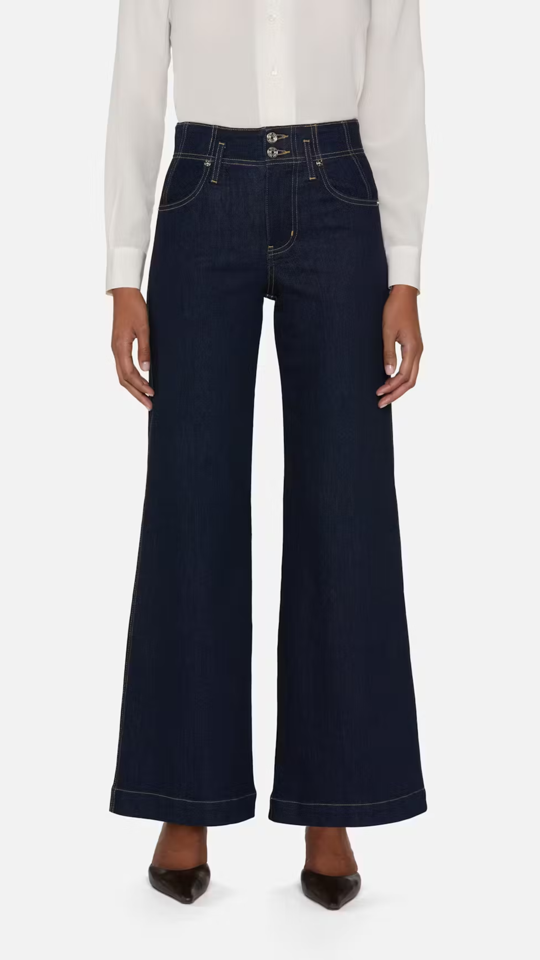 Frame The Seamed Wide Trouser in Rinse