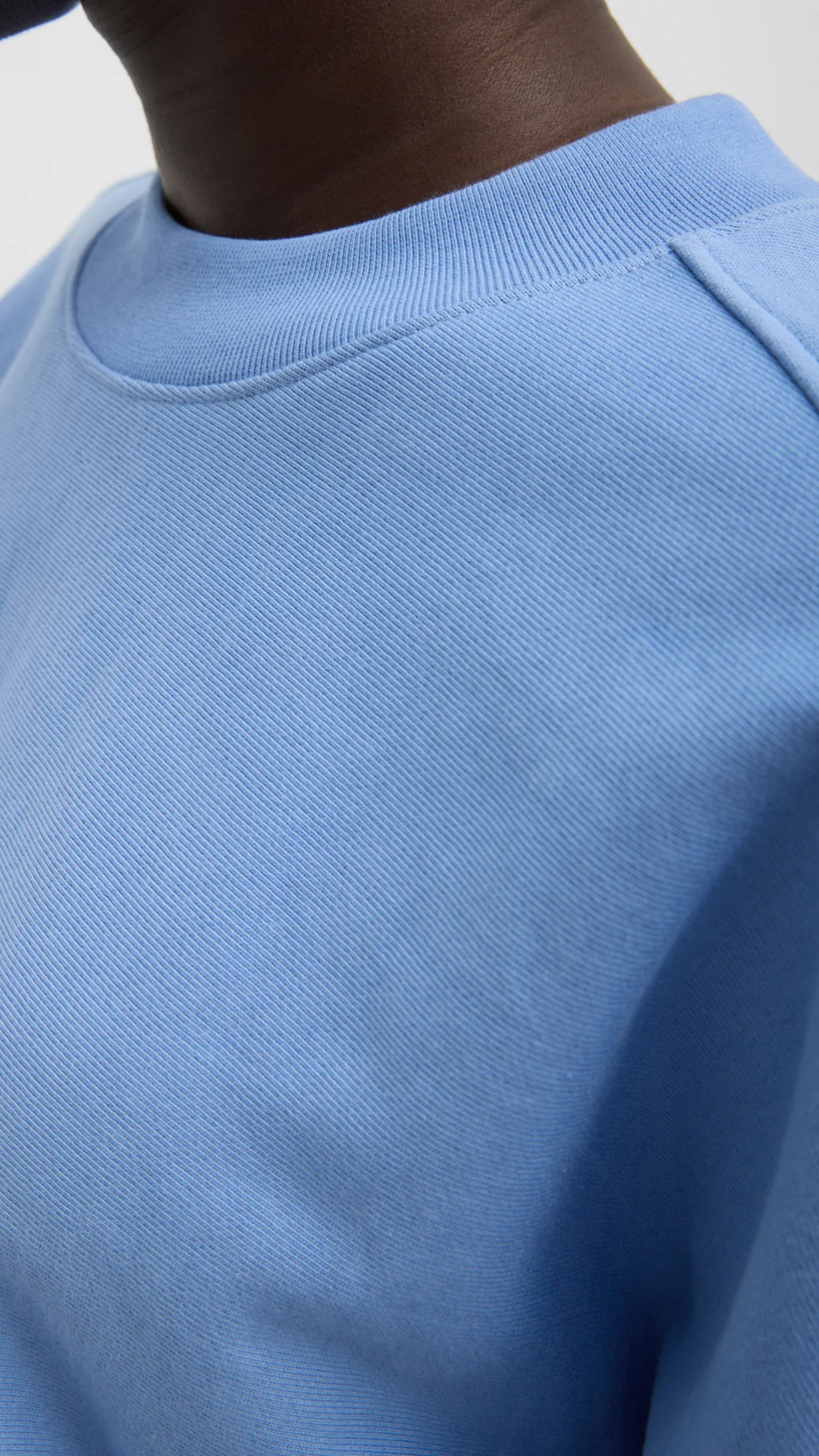 Tibi Cocoon Crewneck Sweatshirt in Light Blue
