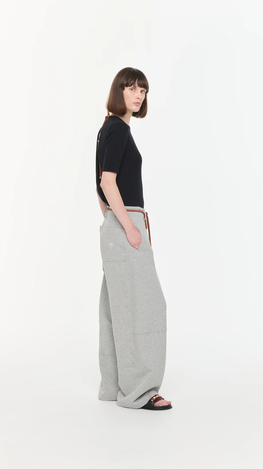 Plan C Fleece Trousers in Grey