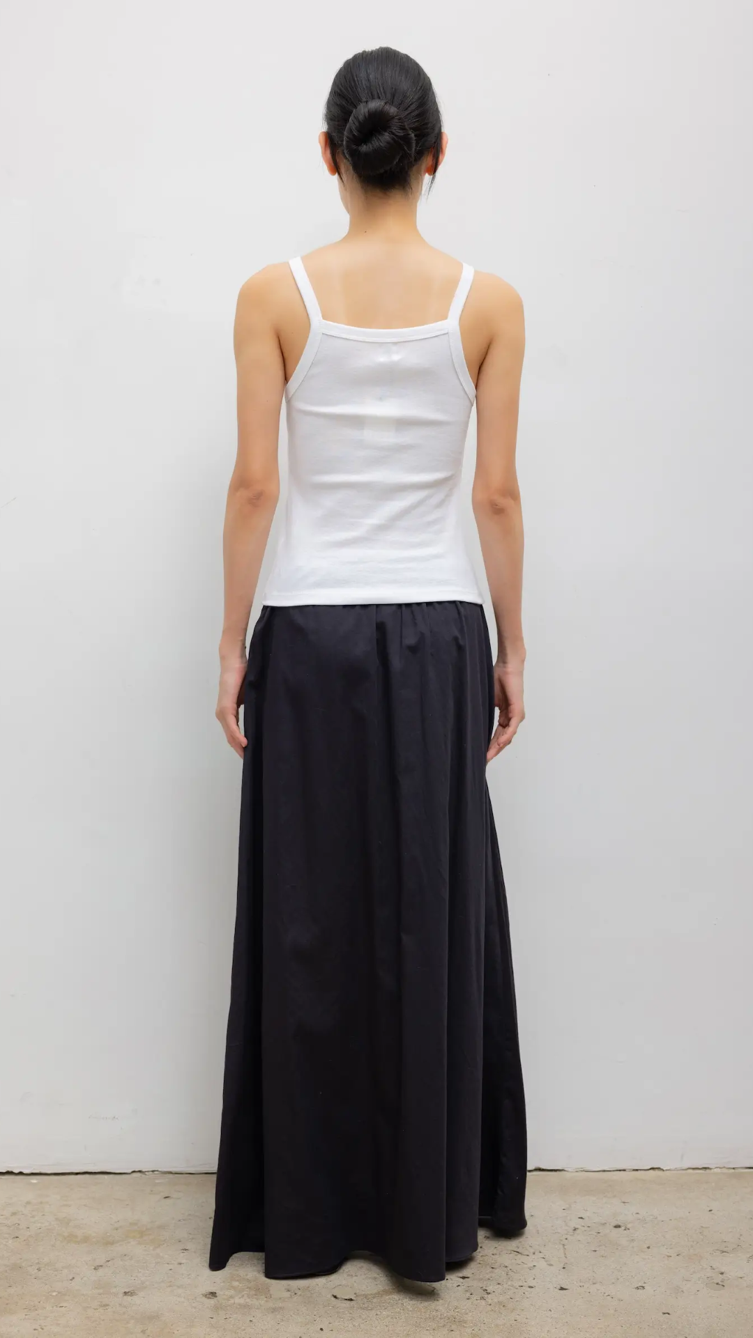 LESET Nando Square Neck Tank in White