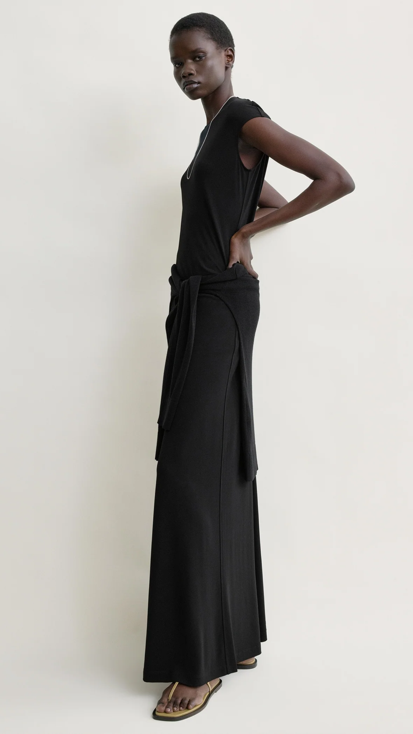 Toteme Flared Jersey Skirt in Black