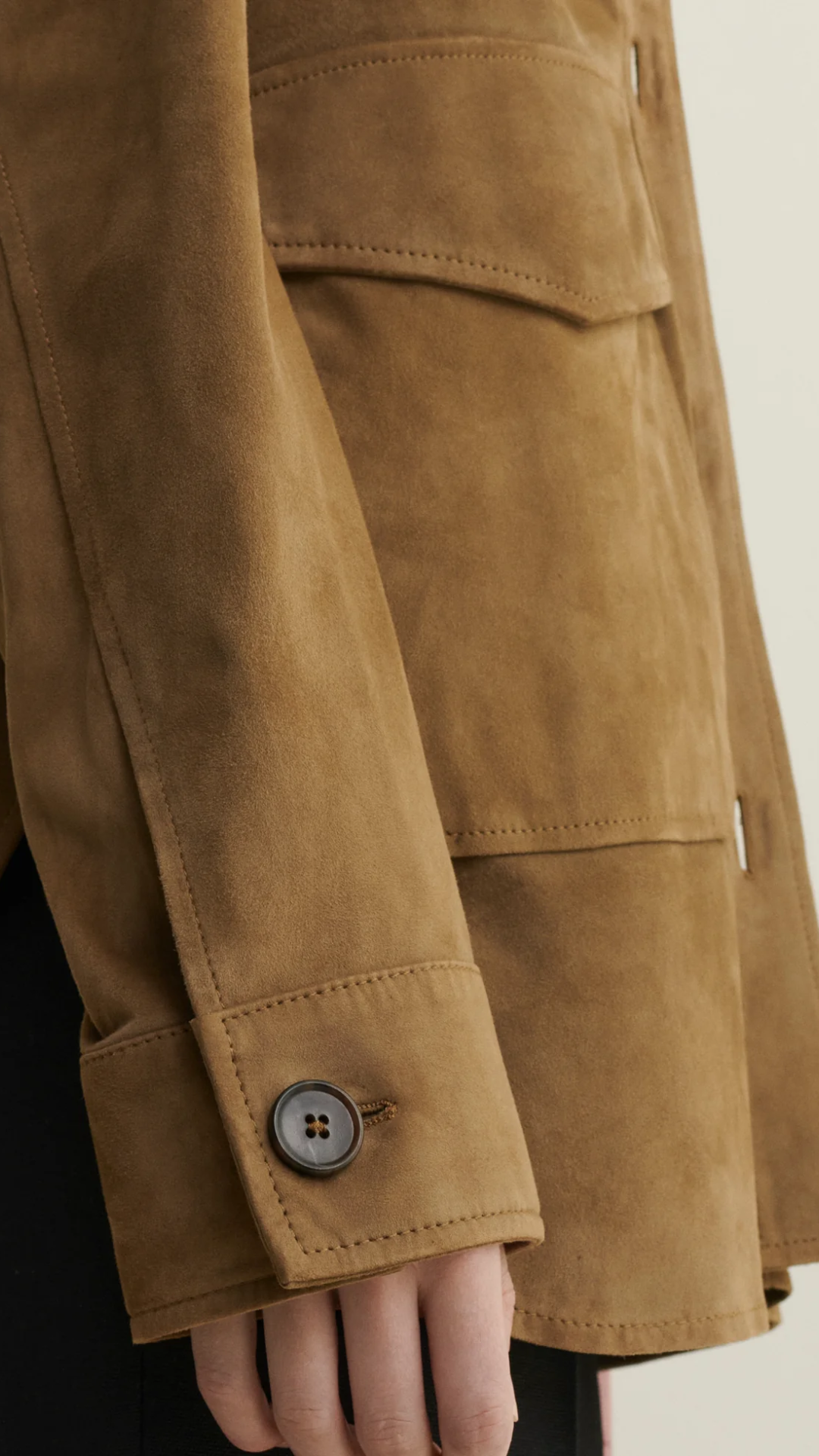 Arma Kaylee Suede Jacket in Dark Olive