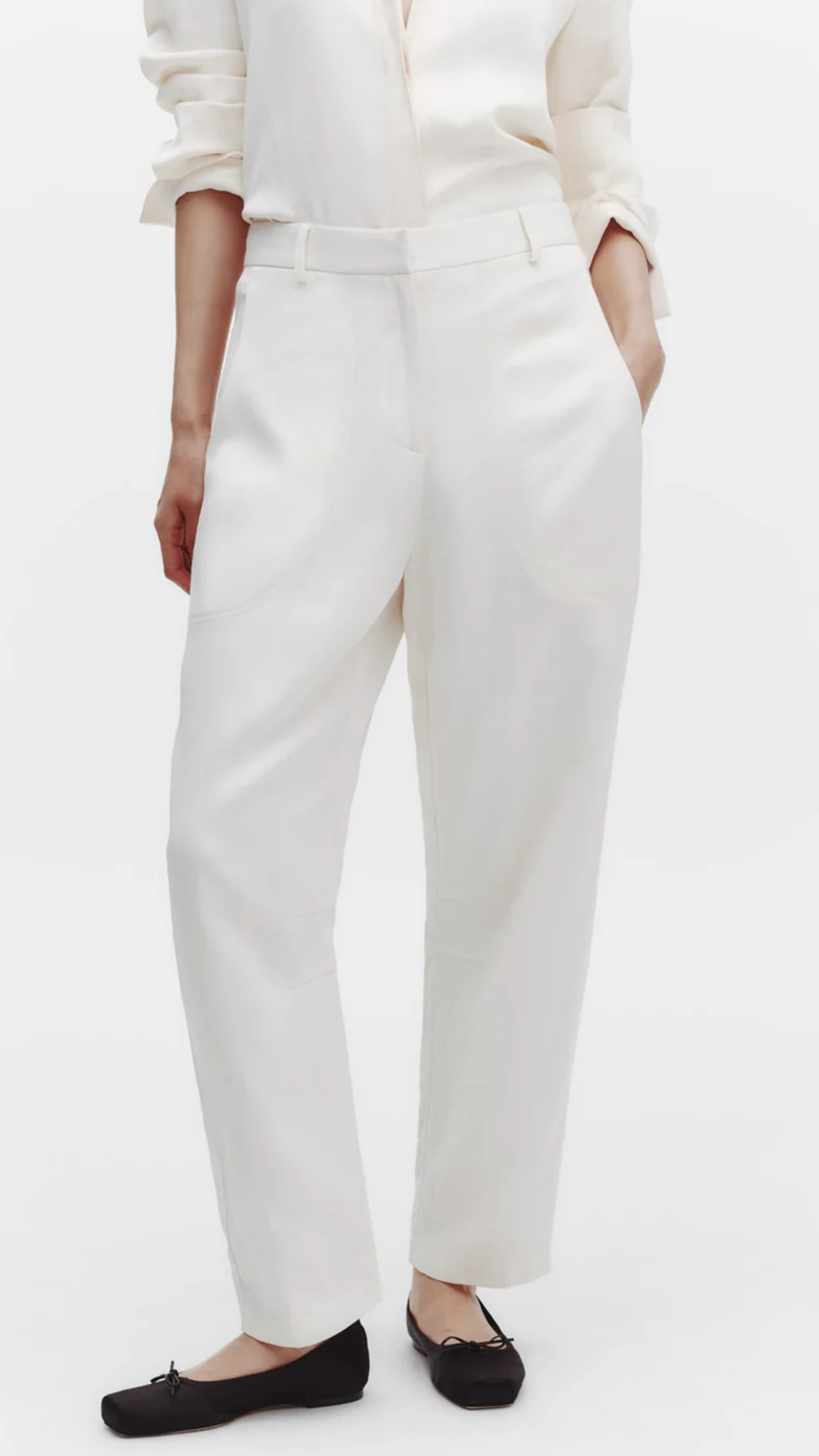 TWP Jetties Beach Pant With Fly Front in Bone