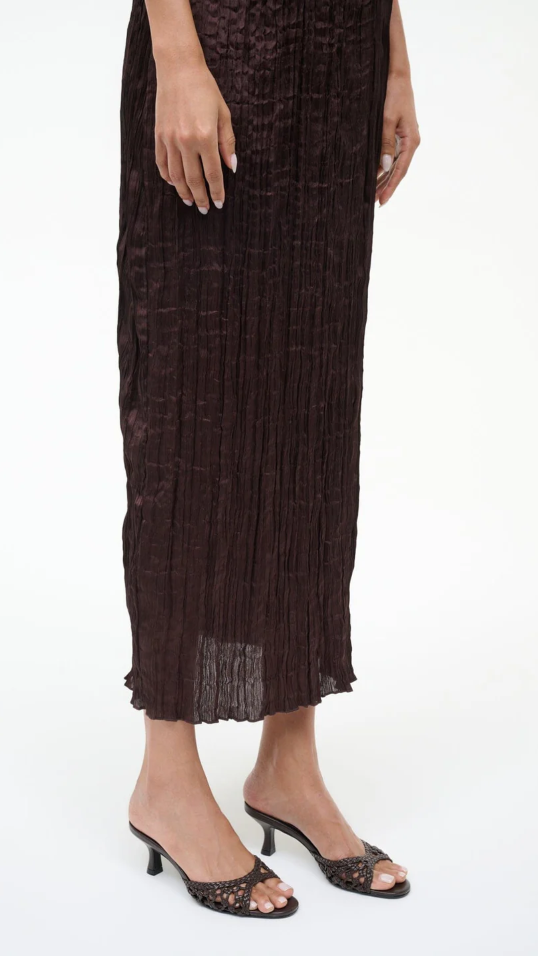 Staud Bridgette Knotted Mule in Espresso