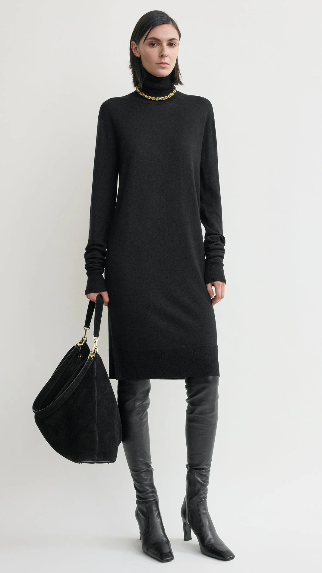 Toteme Turtleneck Dress in Black