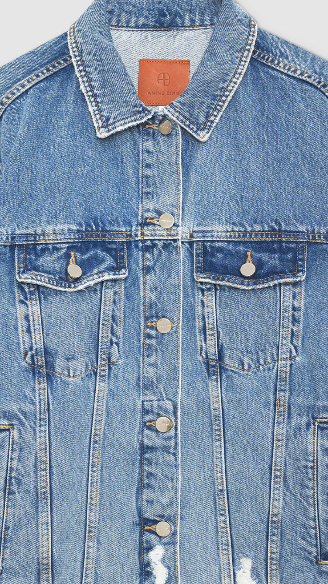 Anine Bing Rory Denim Jacket in Vintage Blue