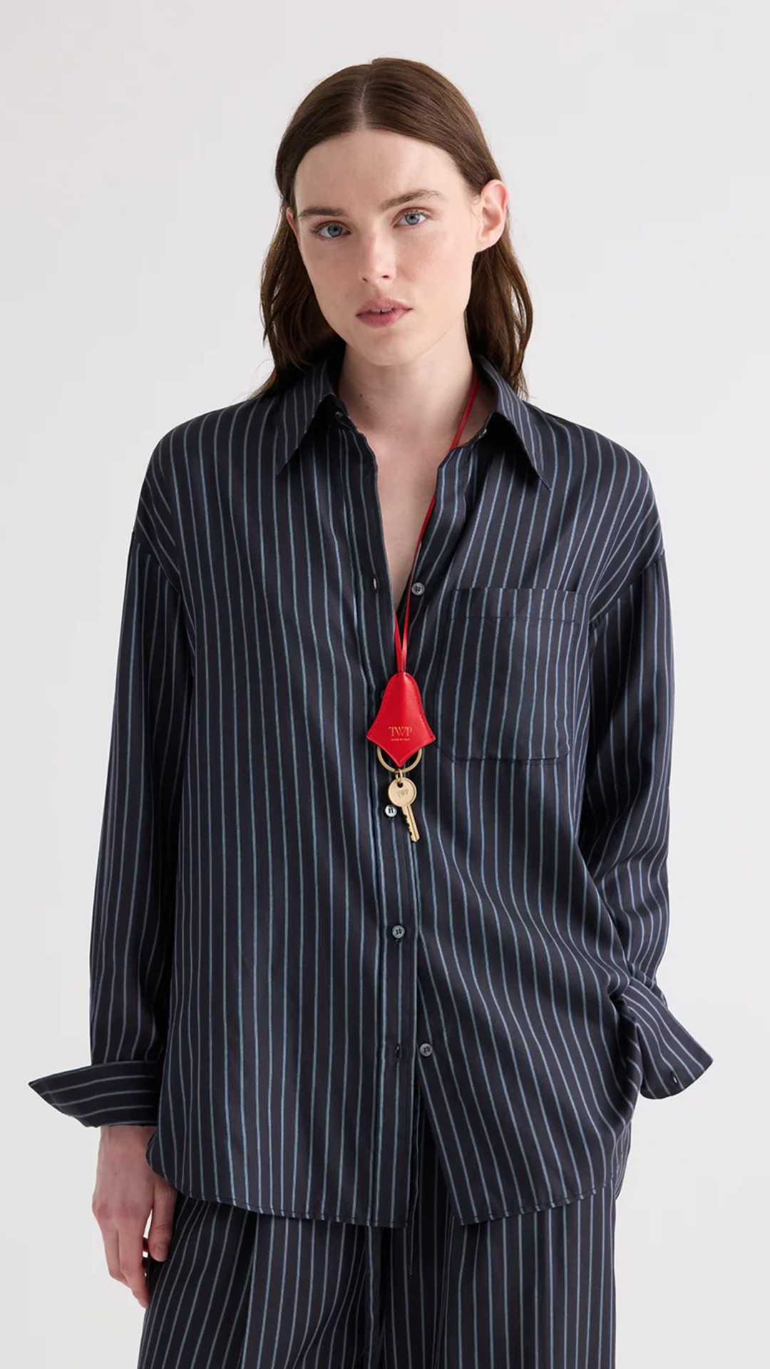 TWP Big Joe Shirt in Blue Nights/Turkish Coffee