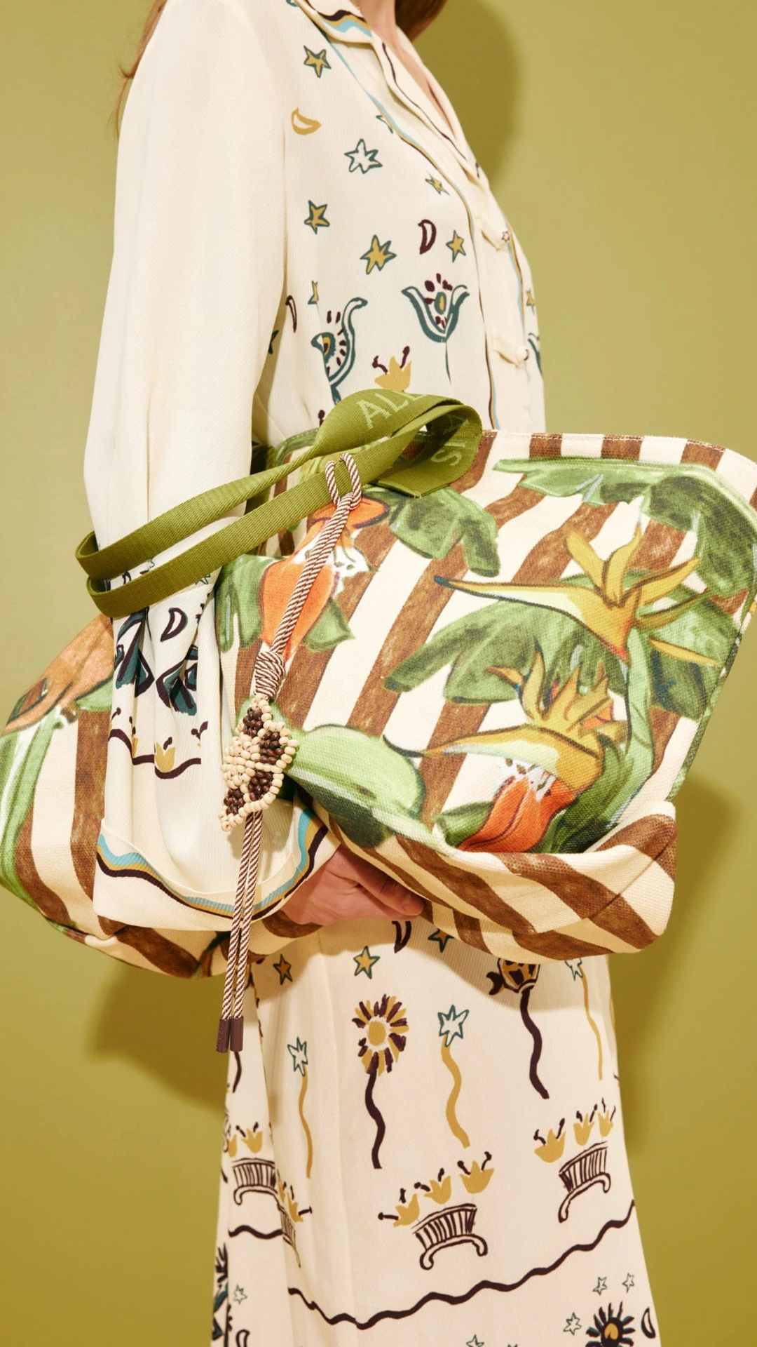 Alemais Toucan Tango Canvas Beach Tote in Multi