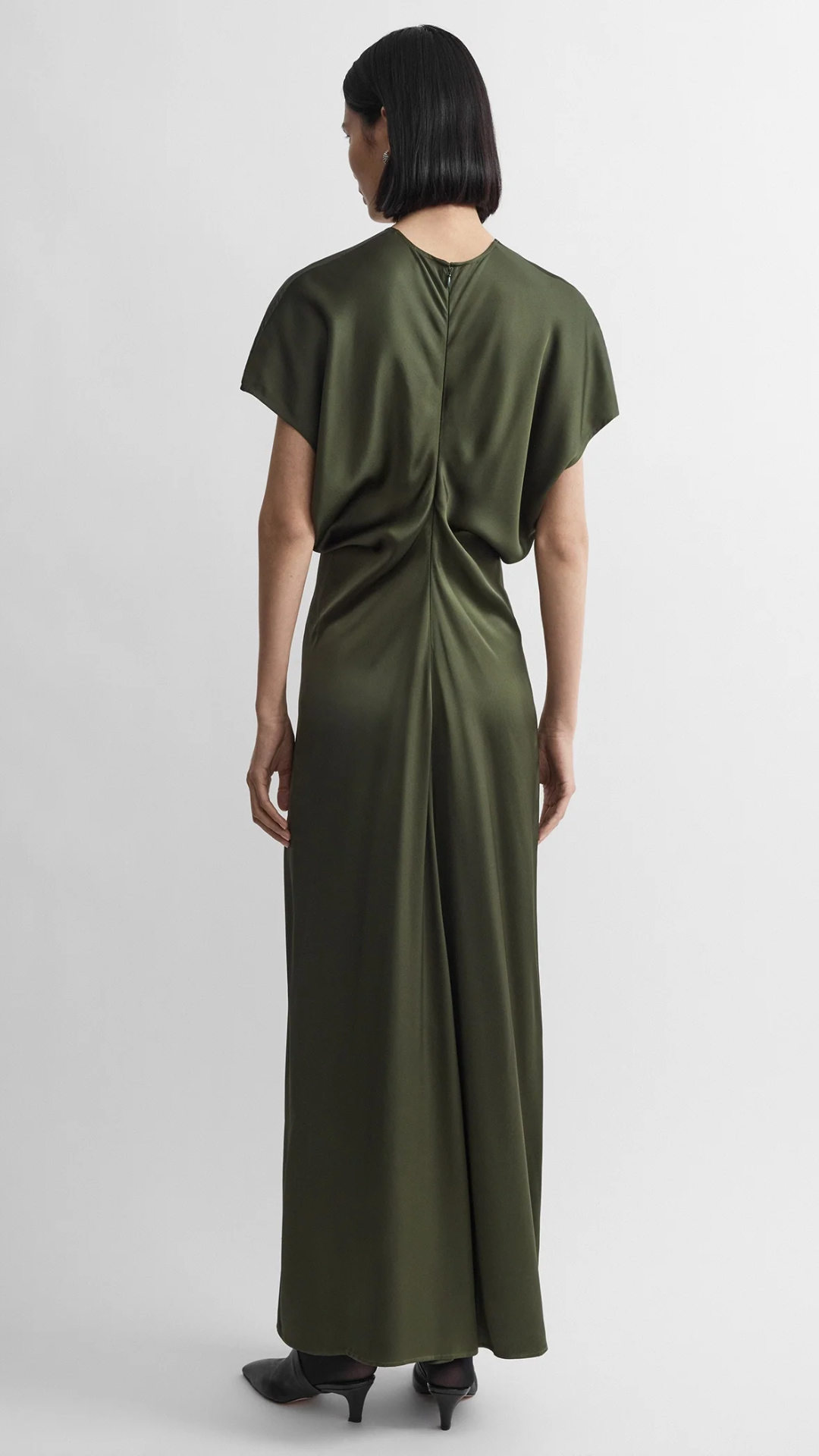 Toteme Slouch Waist Dress in Dark Green
