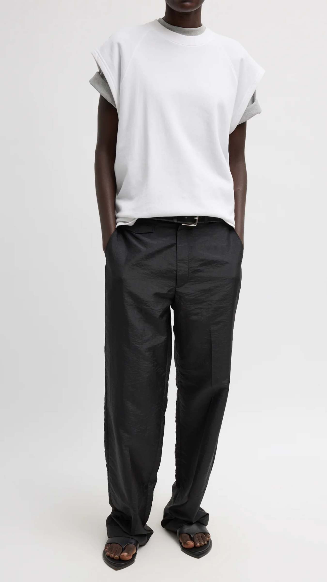 Tibi Light Weight Sweatshirting Sleeveless Easy Top