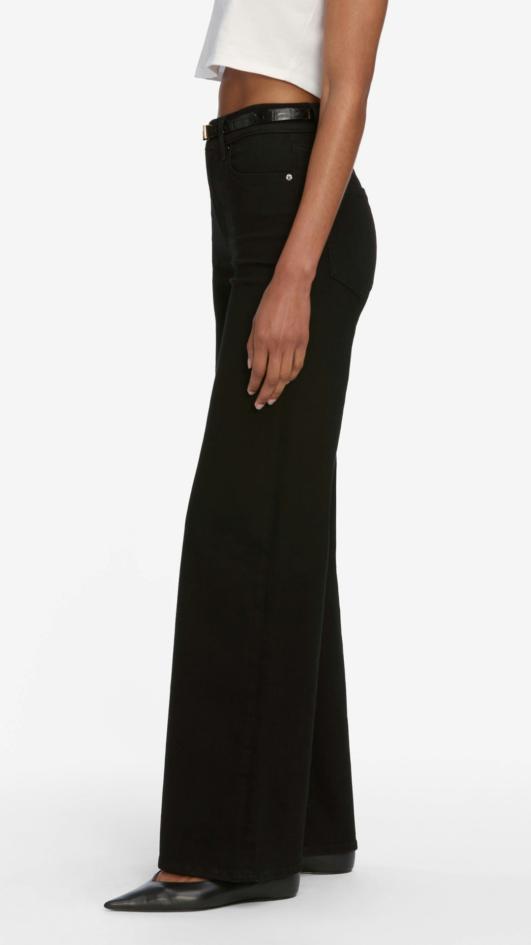 Frame Le Slim Palazzo Jean in Black