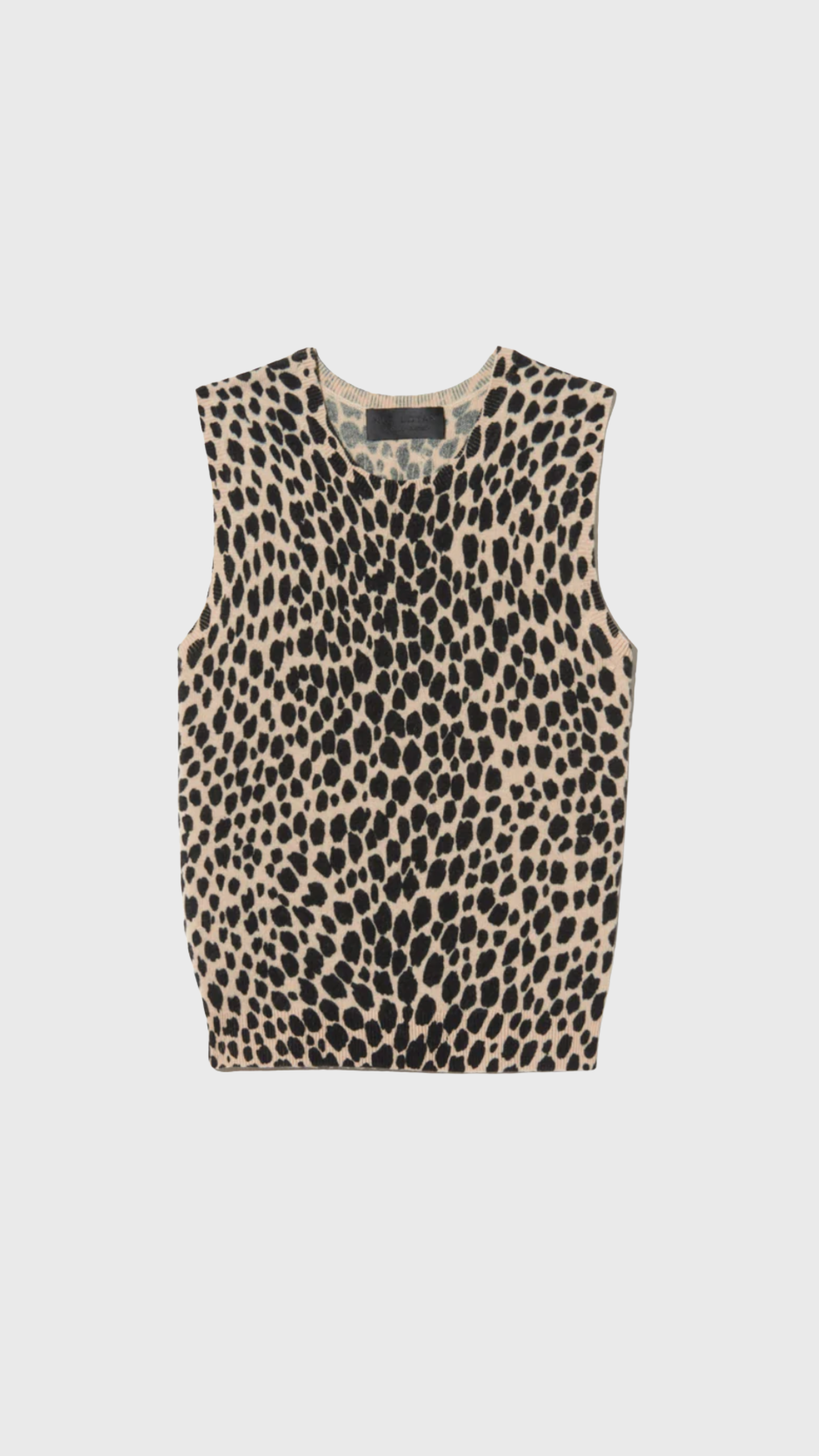 Nili Lotan Nessa Sweater Tank in Taupe Black Cheetah