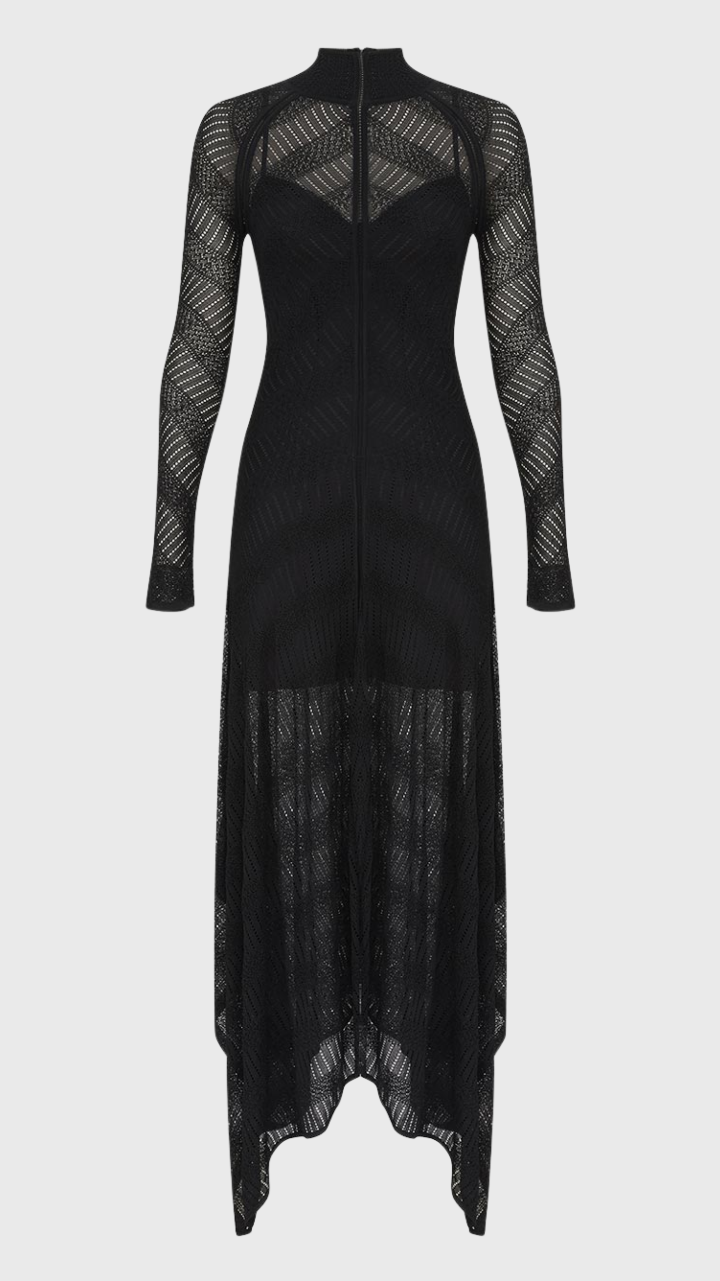 Zimmermann Valiant Chevron Lace Dress in Black