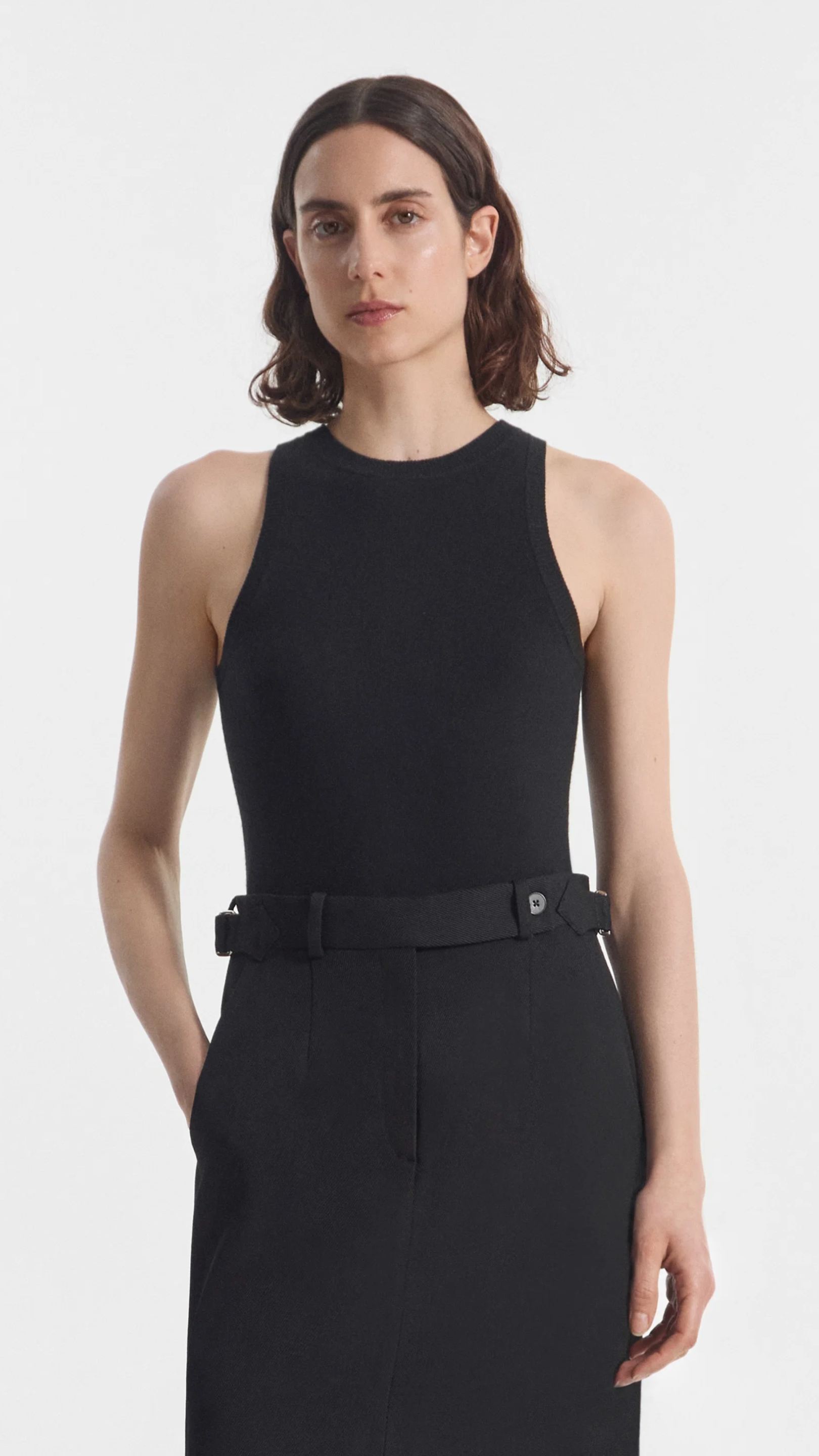 CO Knit Fine Cashmere Tank Top in Black