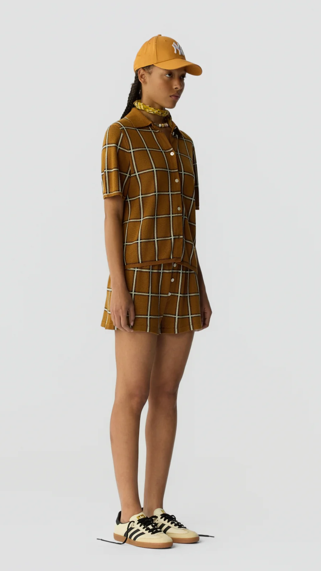Guest in Residence Picnic Plaid Short in Suede Combo