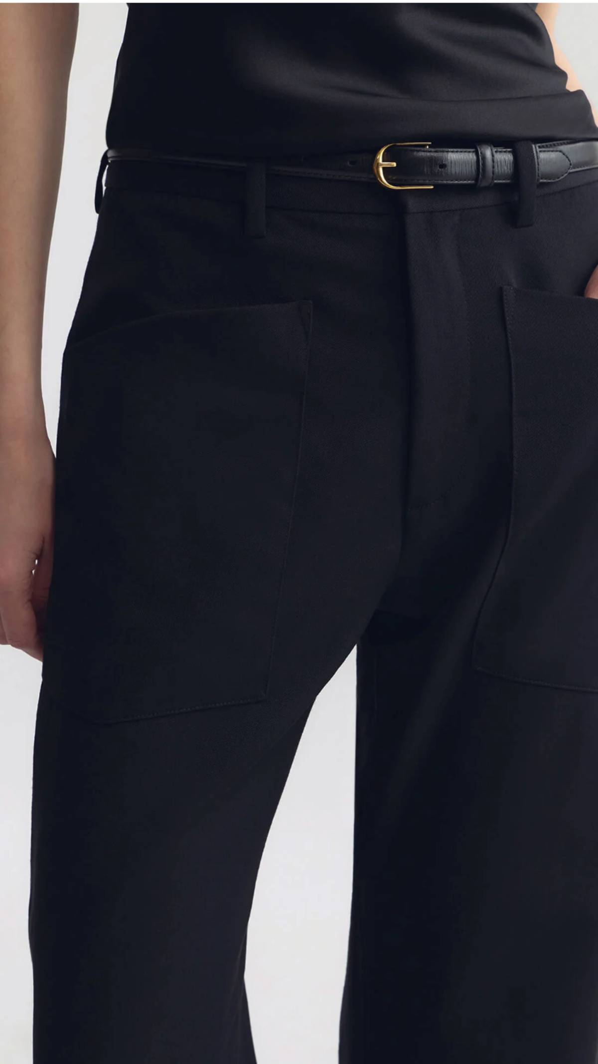 Nili Lotan Shon Wool Pant in Black