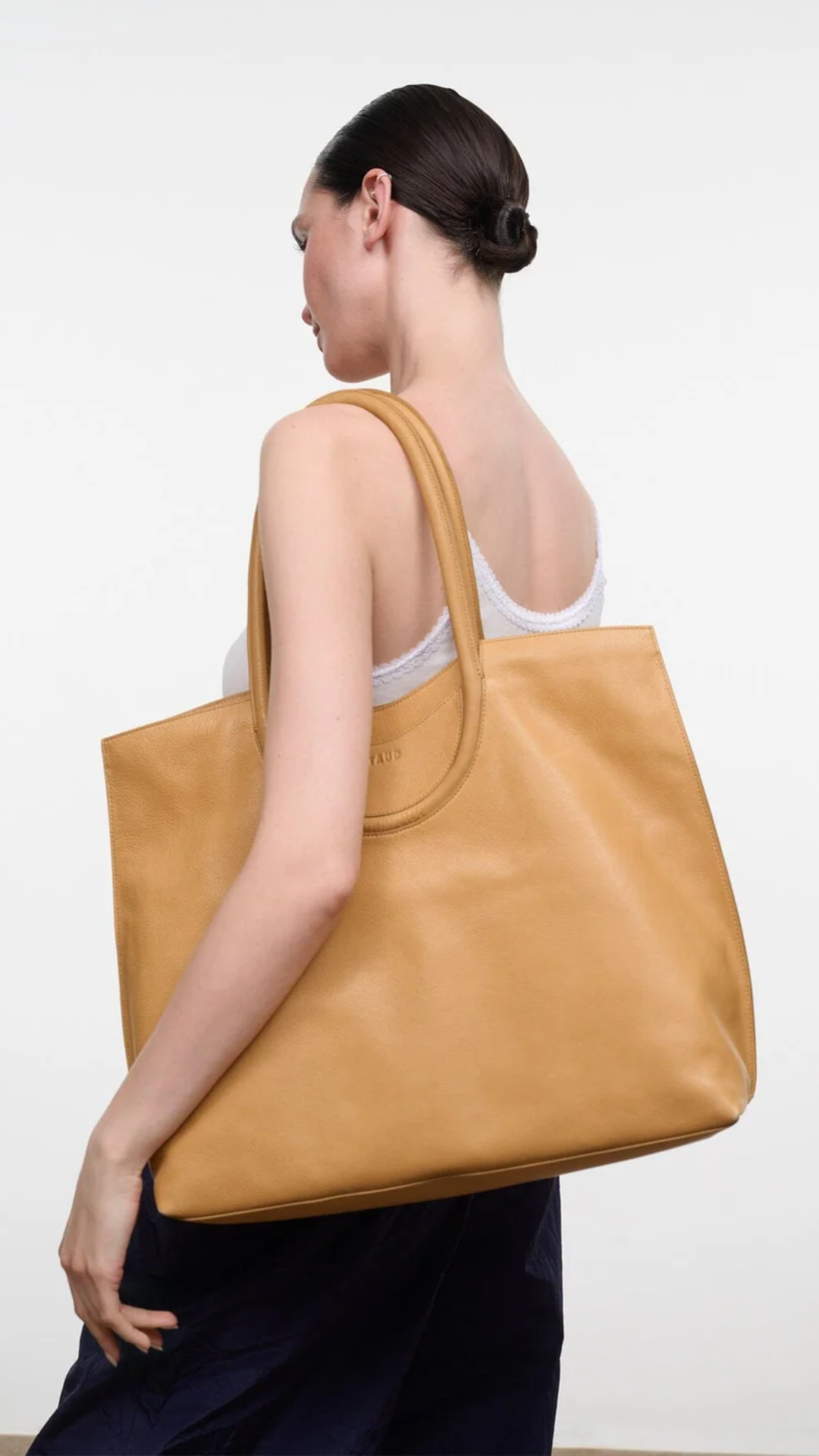 Staud Maude North-South Tote in Cashew