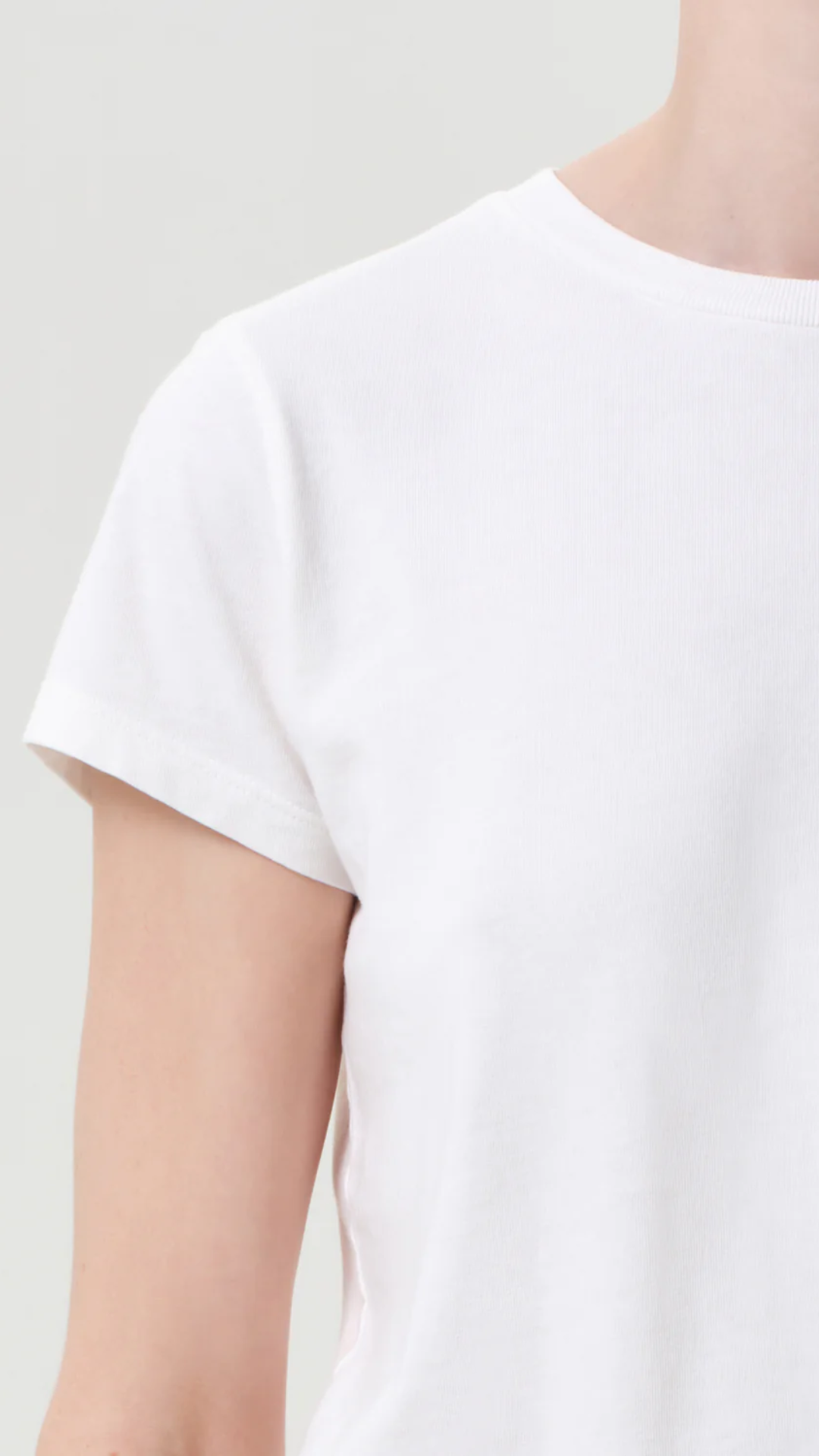 Agolde Adine Shrunken Tee in White Ash