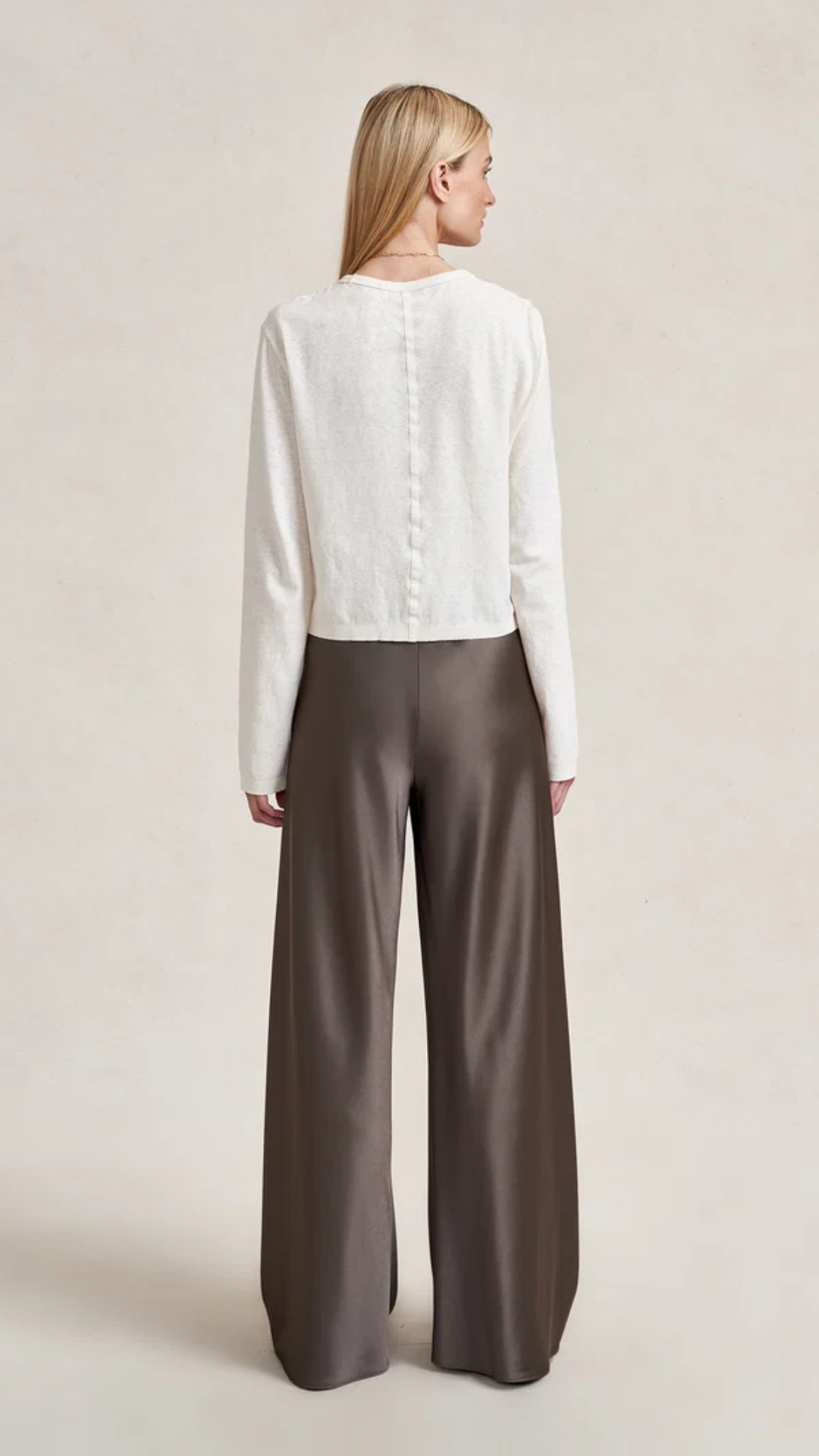 La Ligne Satin Colby Pant in Taupe