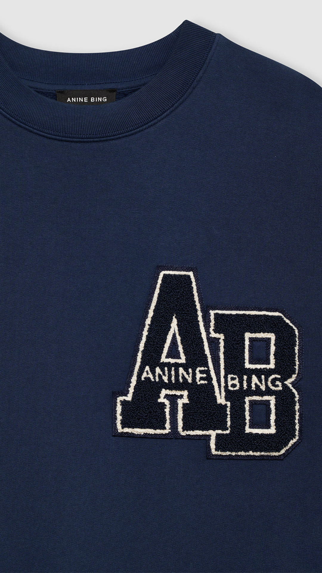 Anine Bing Miles Oversized Sweatshirt Letterman in Dark Blue