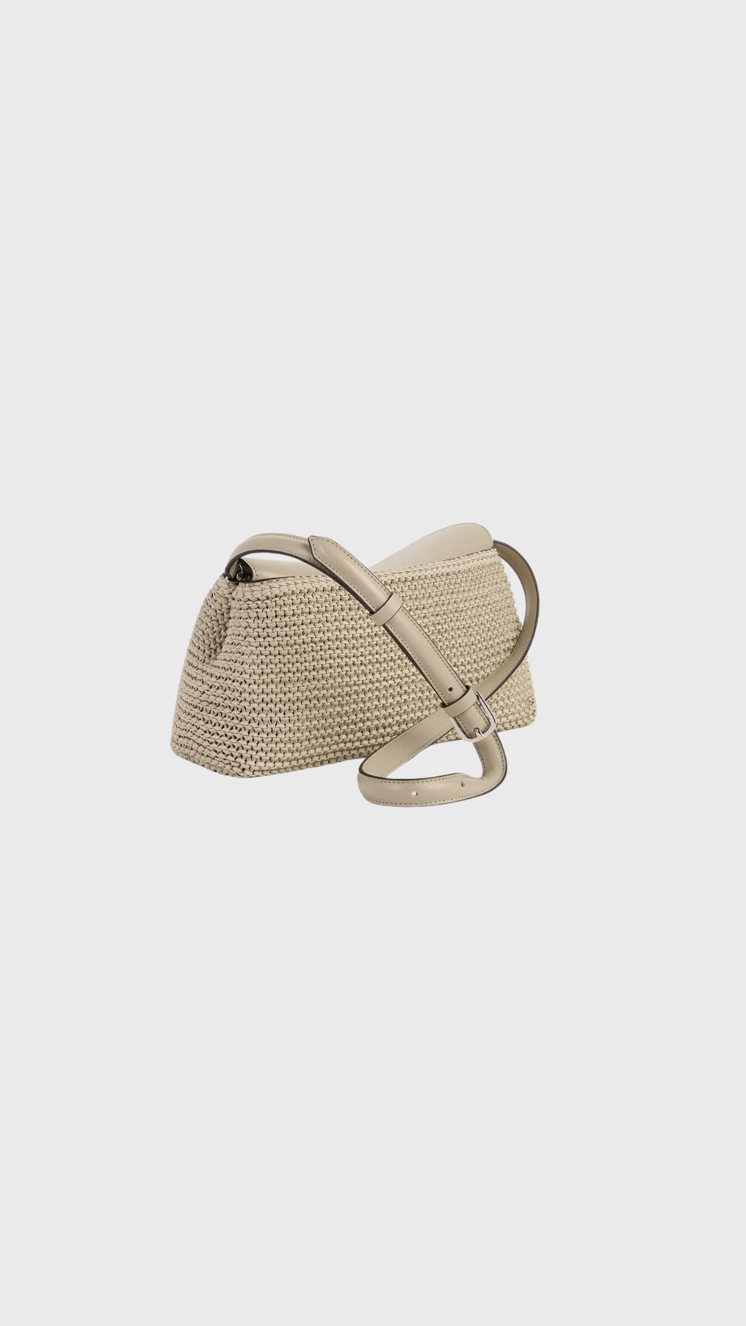 Toteme T-lock Woven-Leather Clutch in Fawn
