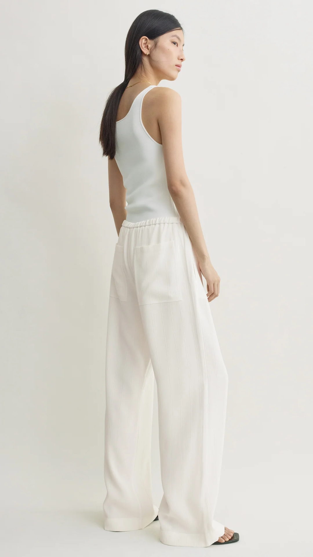 Toteme Woven Stripe Trouser in Meringue