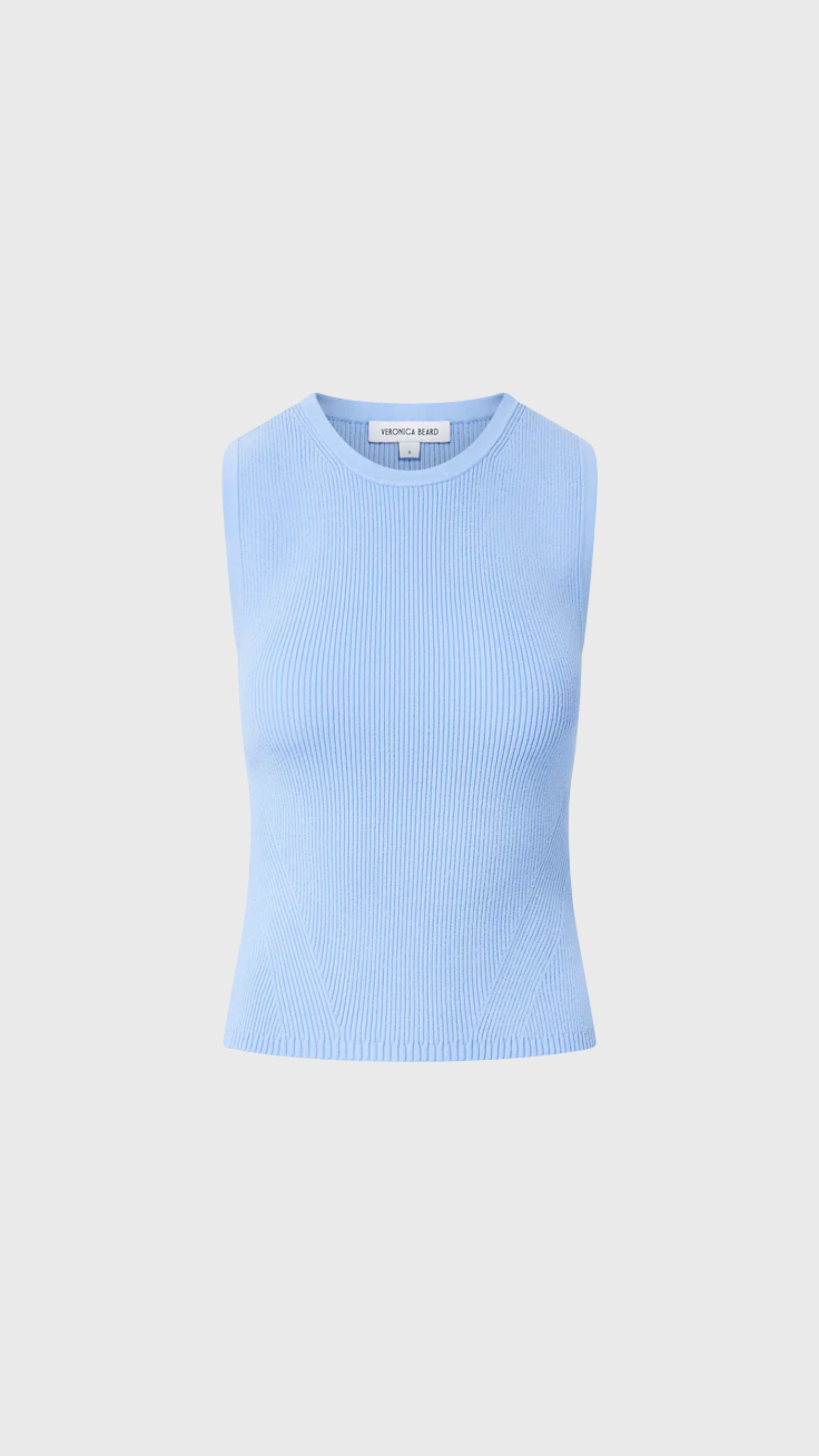 Veronica Beard Sid Crewneck Knit Tank Top in Blue Sky