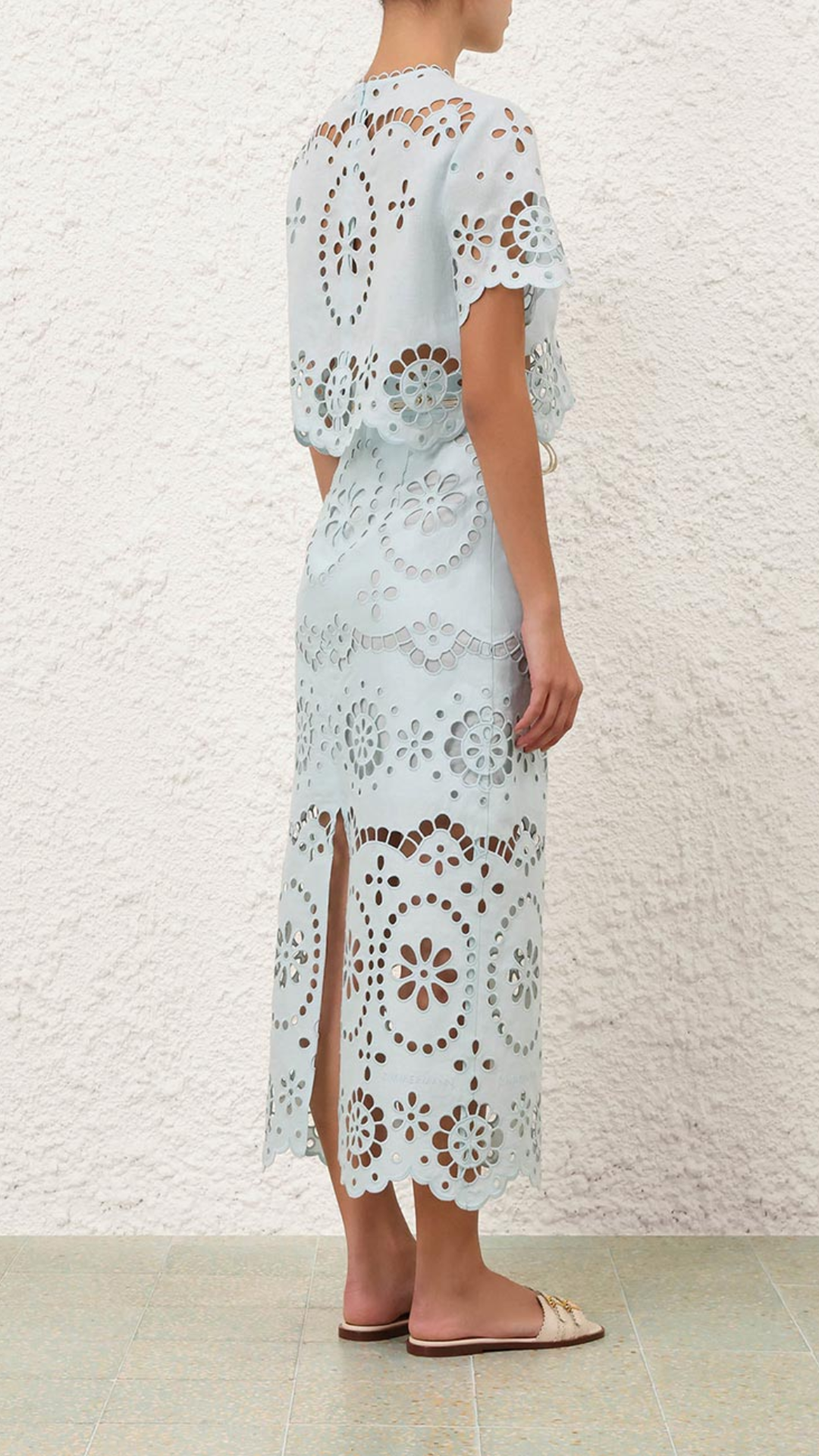 Zimmermann Awaken Embroidered Skirt in Mint