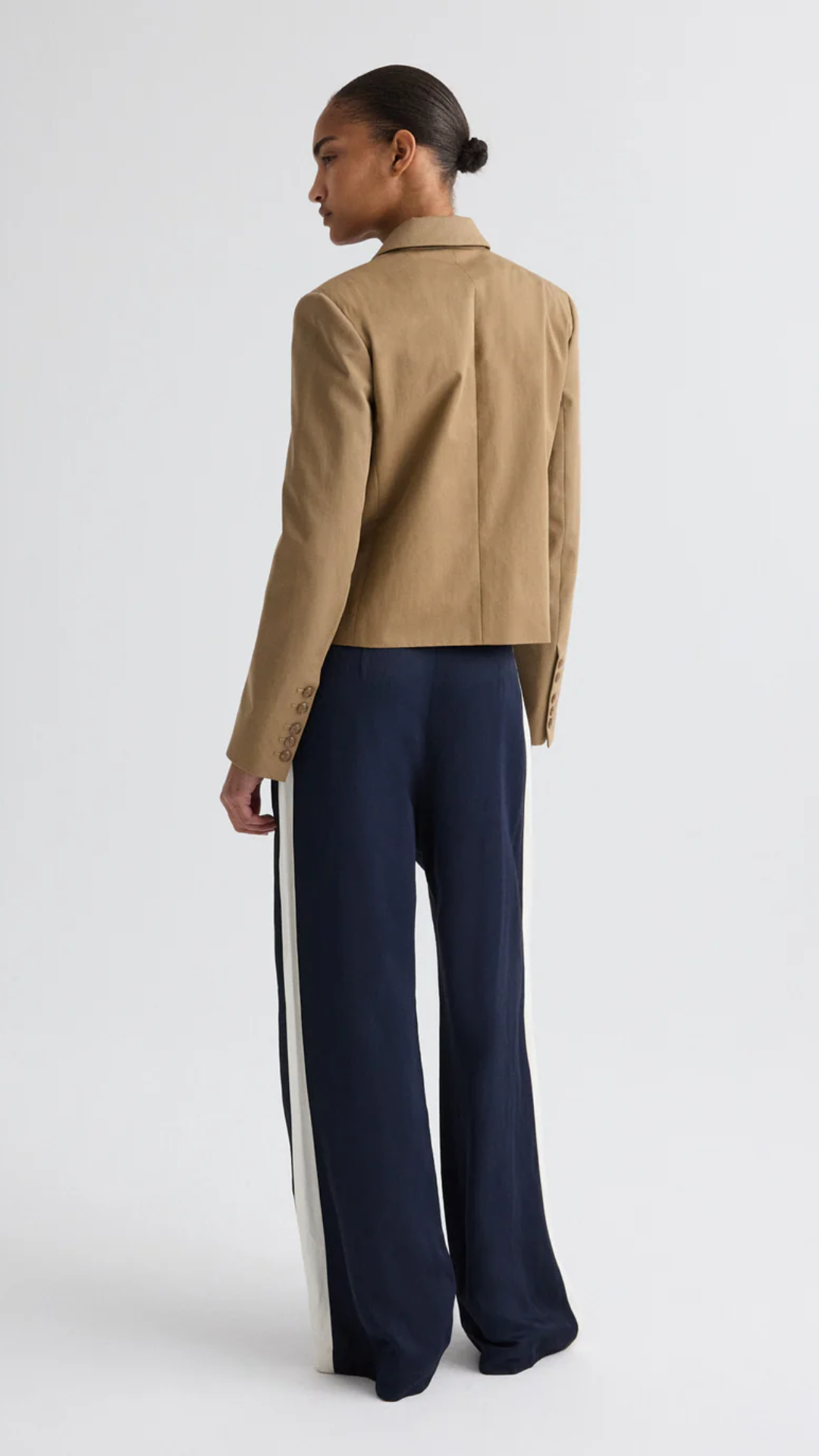 TWP Sulli Pant With Tux in Midnight/Bone