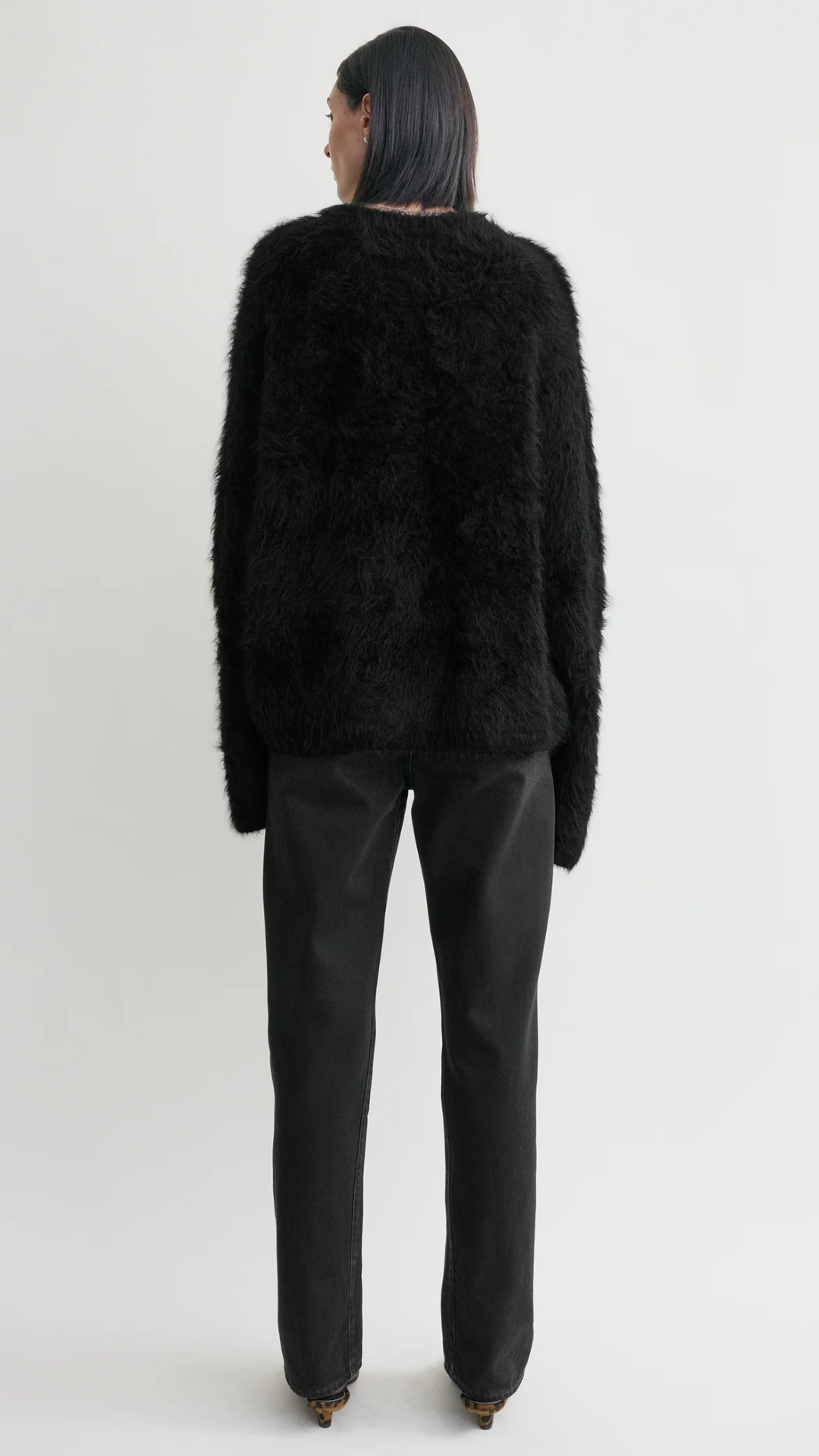 Toteme Boxy Alpaca Knit in Black