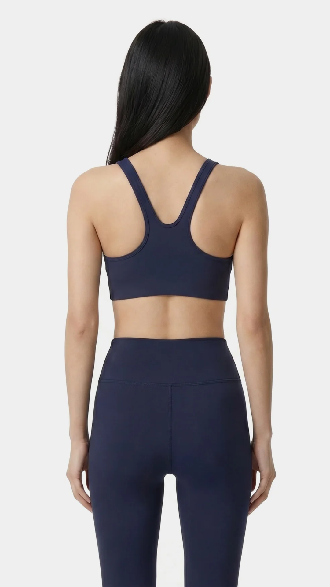 Sporty & Rich Signature Logo Sports Bra in Dark Navy