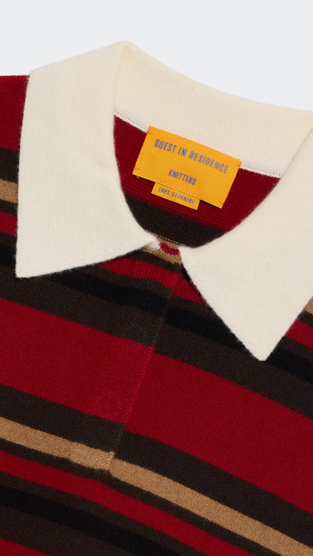 Guest in Residence Cropped Rugby Sweater in Ruby