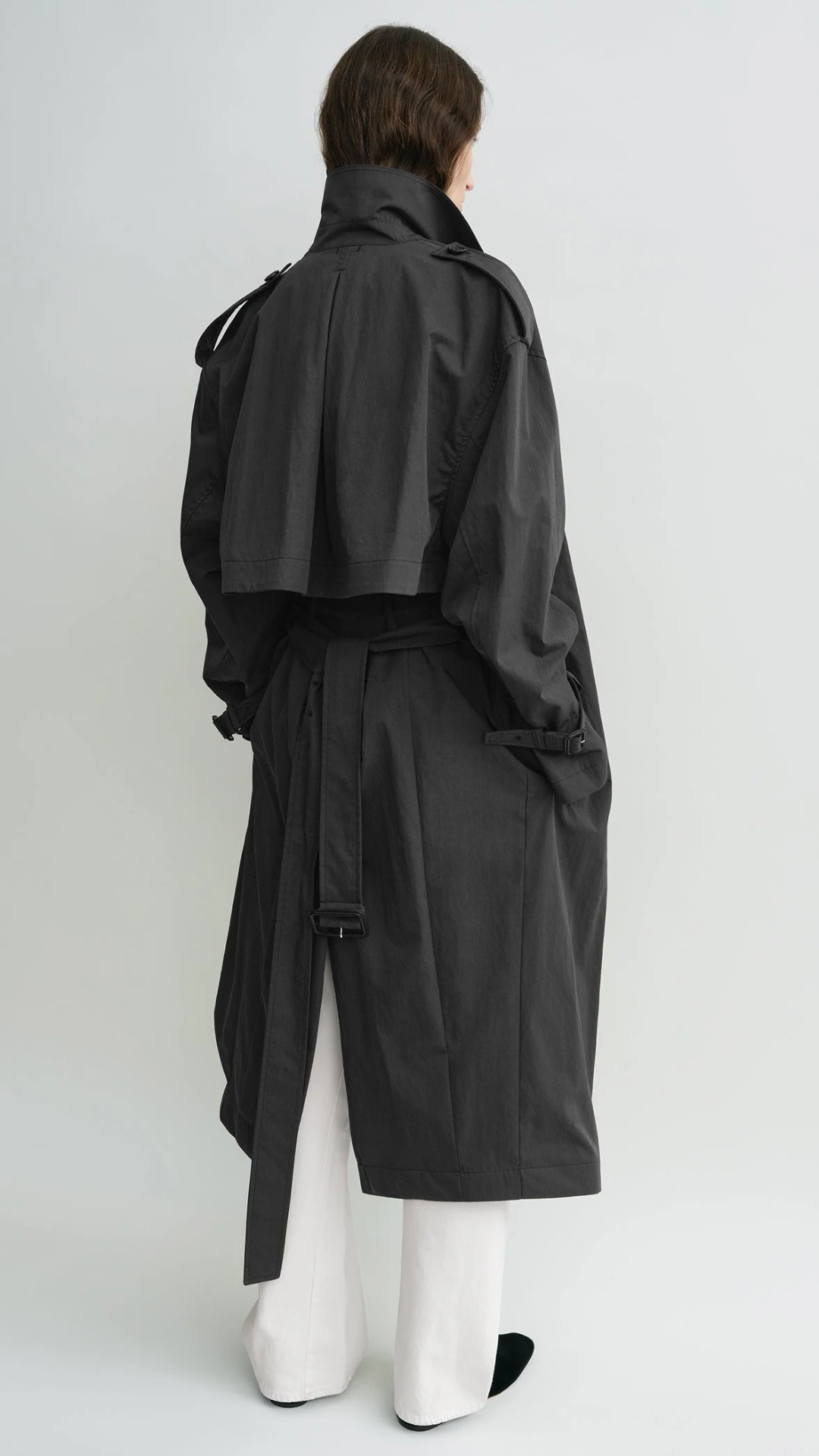 Toteme Crisp Summer Trench in Washed Black