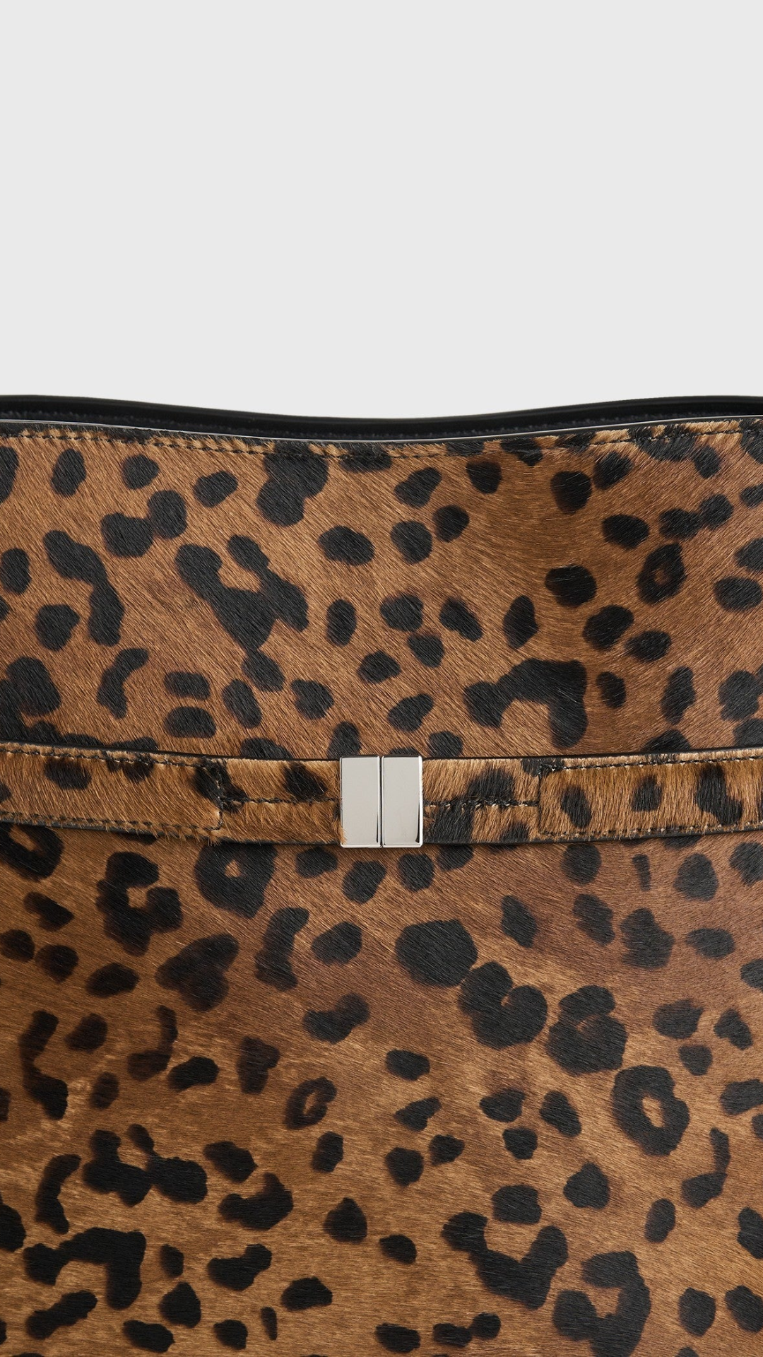 Toteme Belted Pony Hair Bucket Bag in Leopard