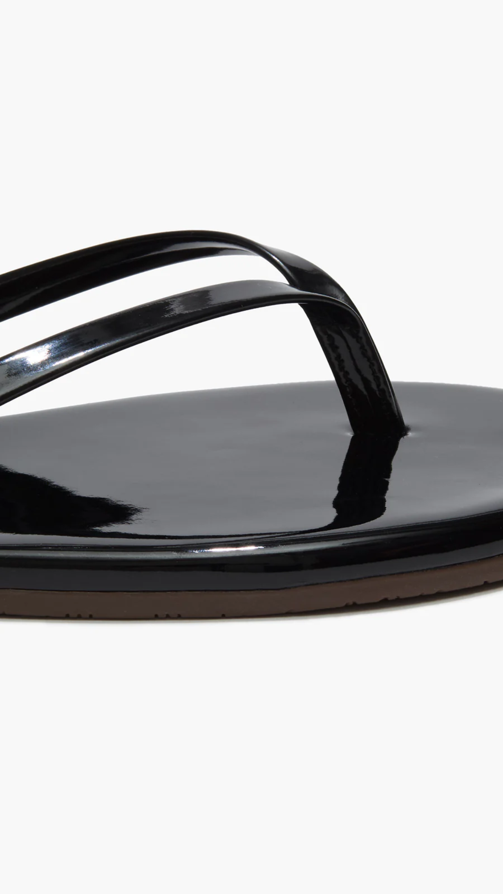 Tkees Lily Glosses Leather Flip Flops in Licorice