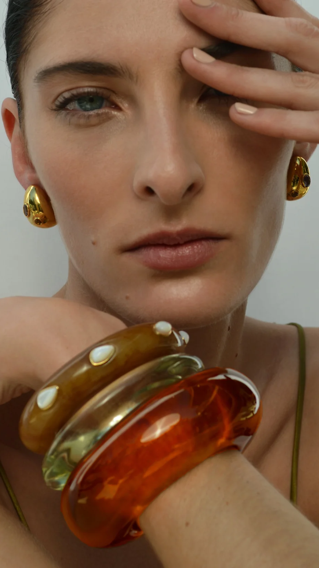 Lizzie Fortunato Mini Arp Earrings in Studded Gold