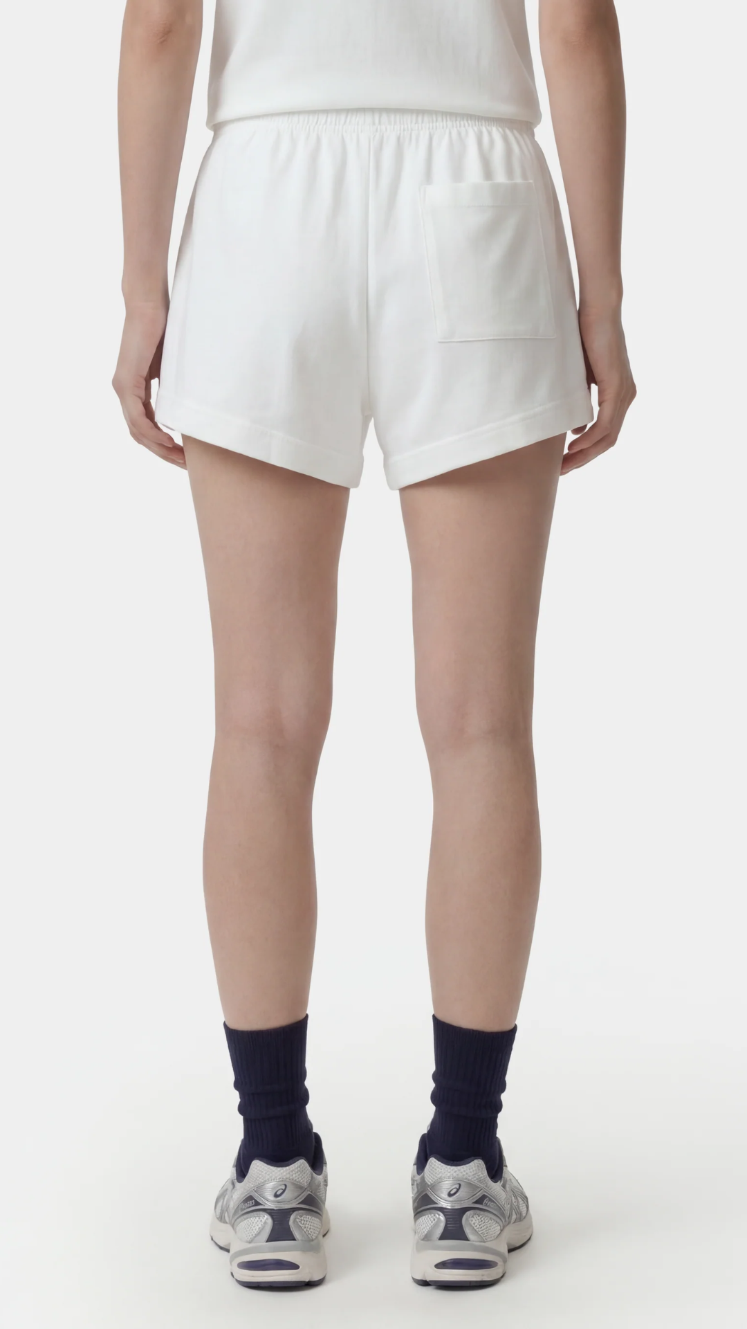 Sporty & Rich NY Crest Embroidered Disco Short in White