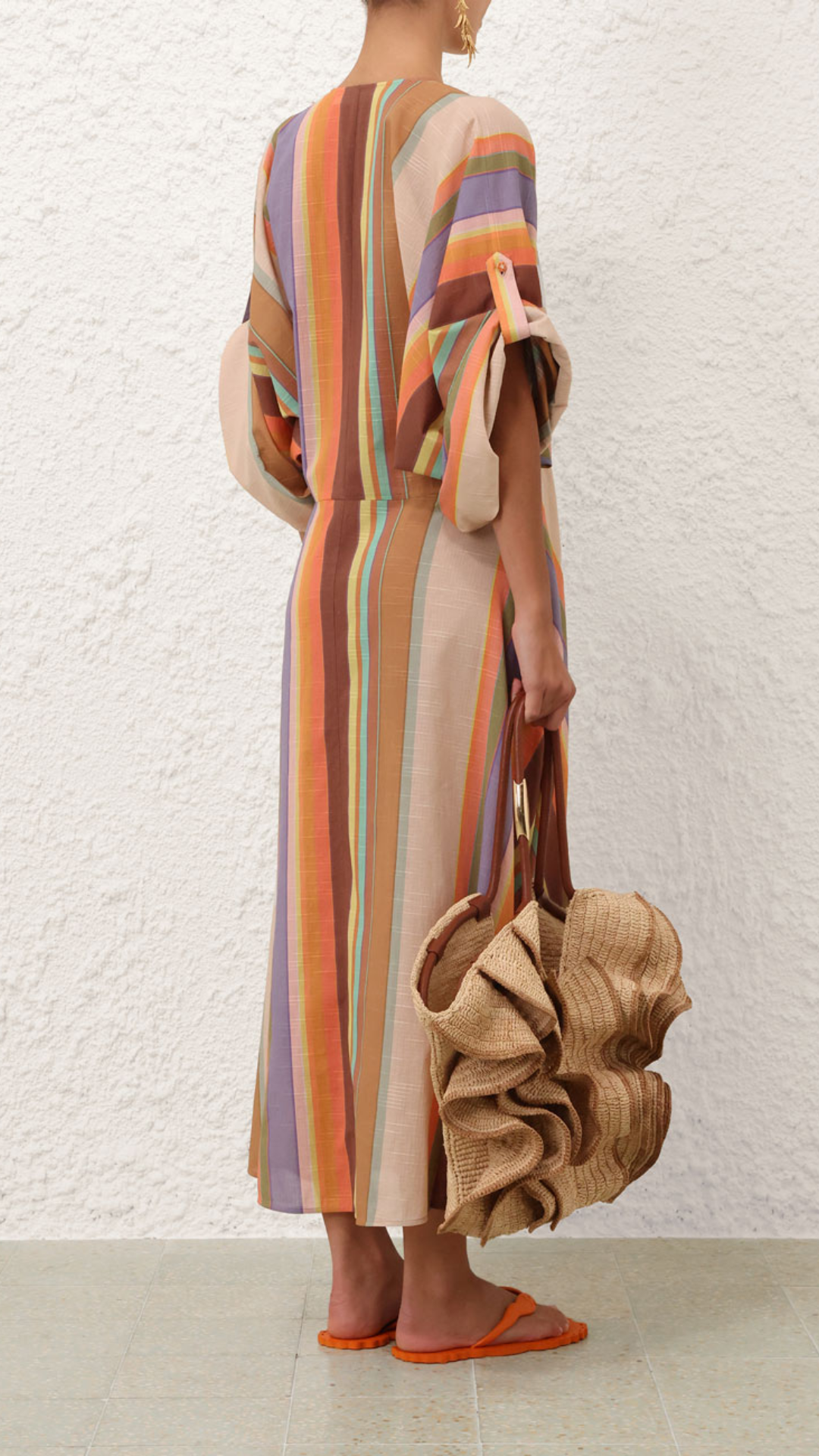 Zimmermann Solstice Tunic Midi Dress in Multi Stripe