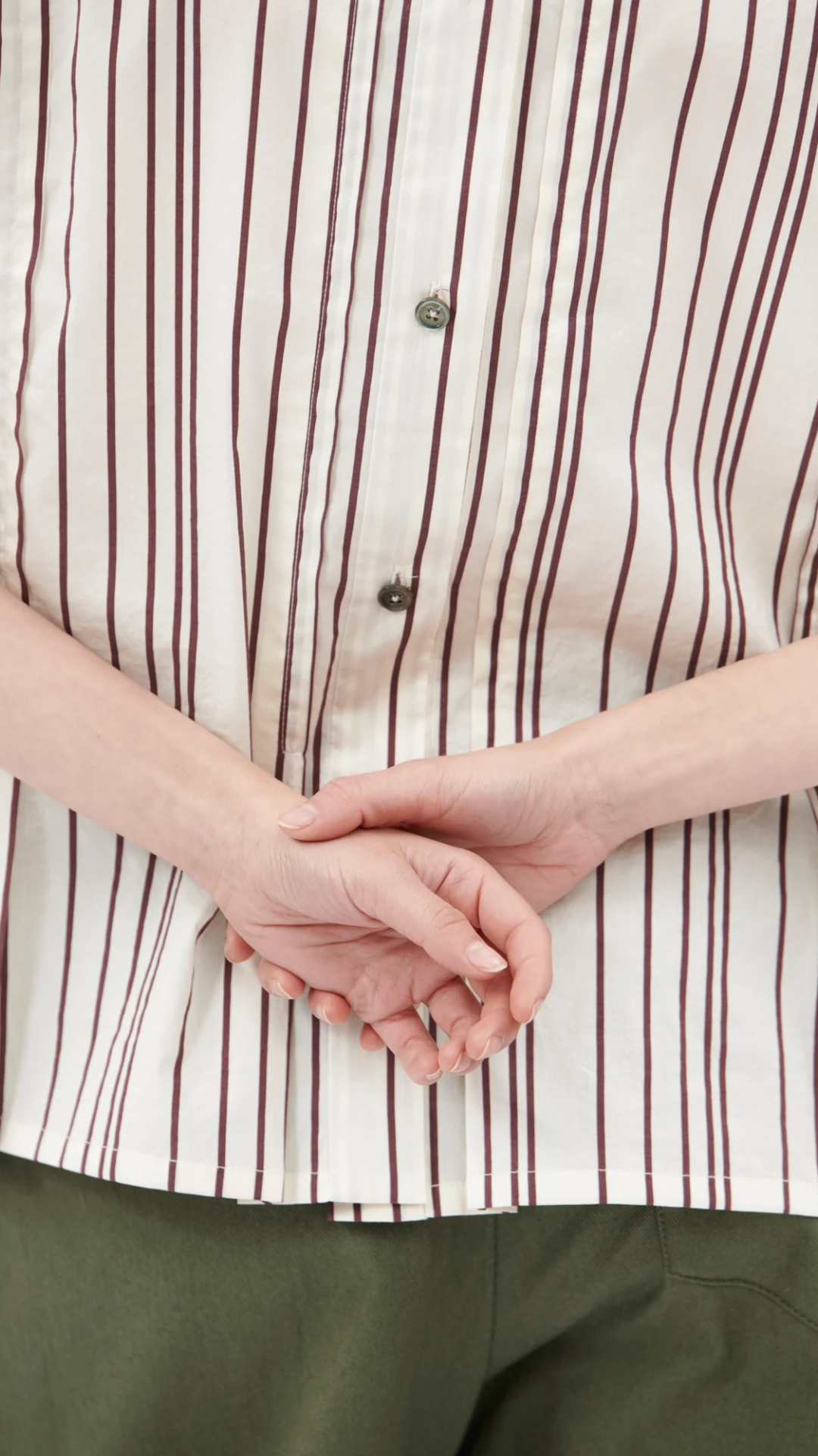 Odeeh Stripe Top in Burgundy