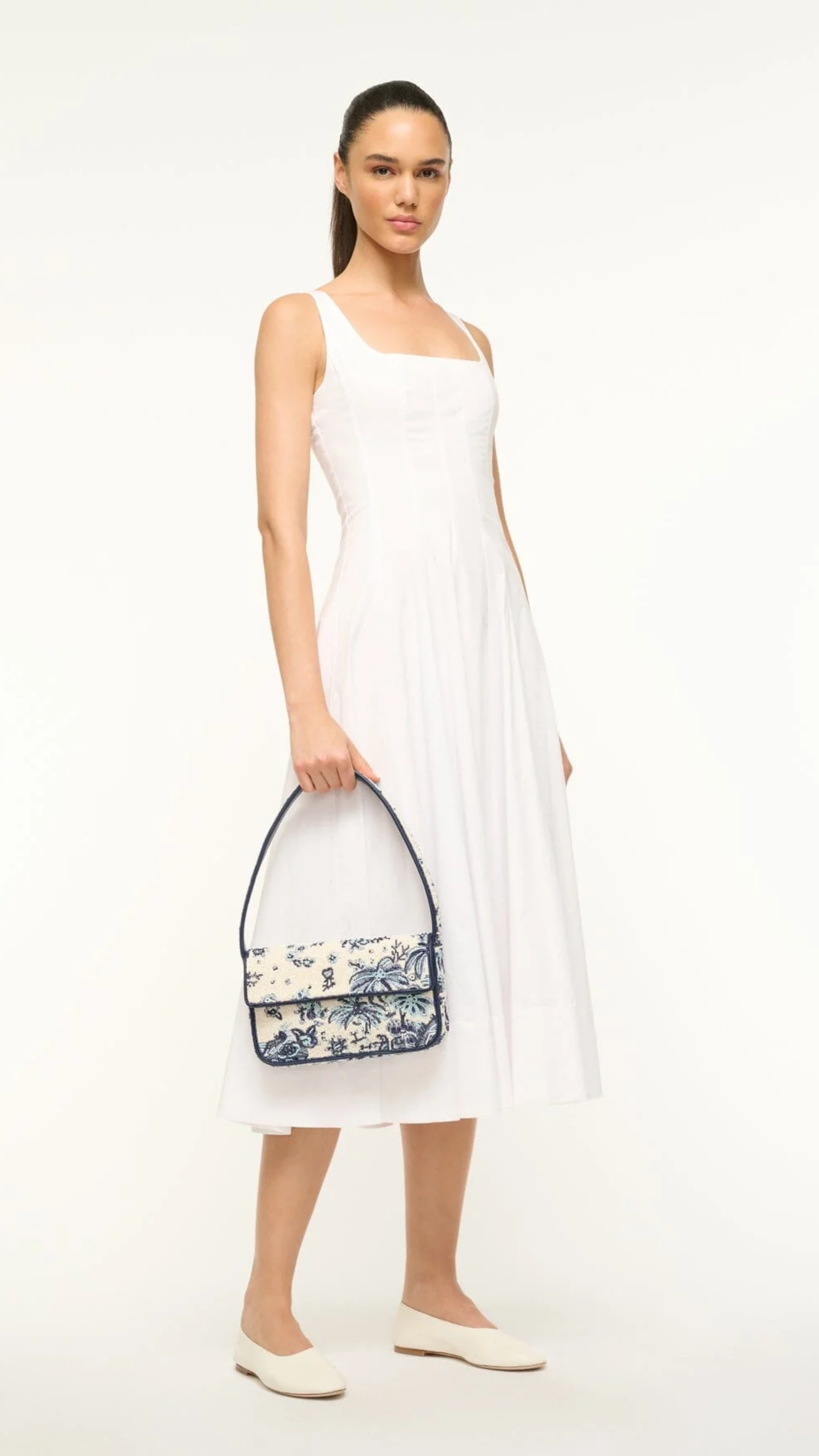 Staud Tommy Beaded Bag in Toile de Pup