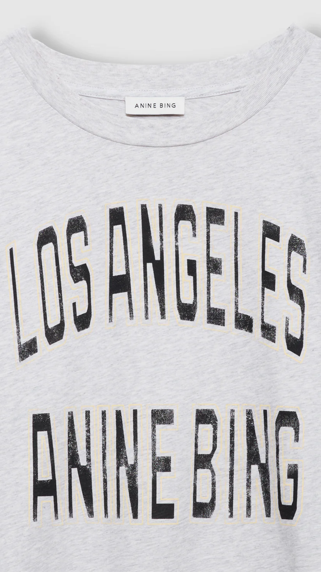 Anine Bing Johnny Cropped Tee in Grey