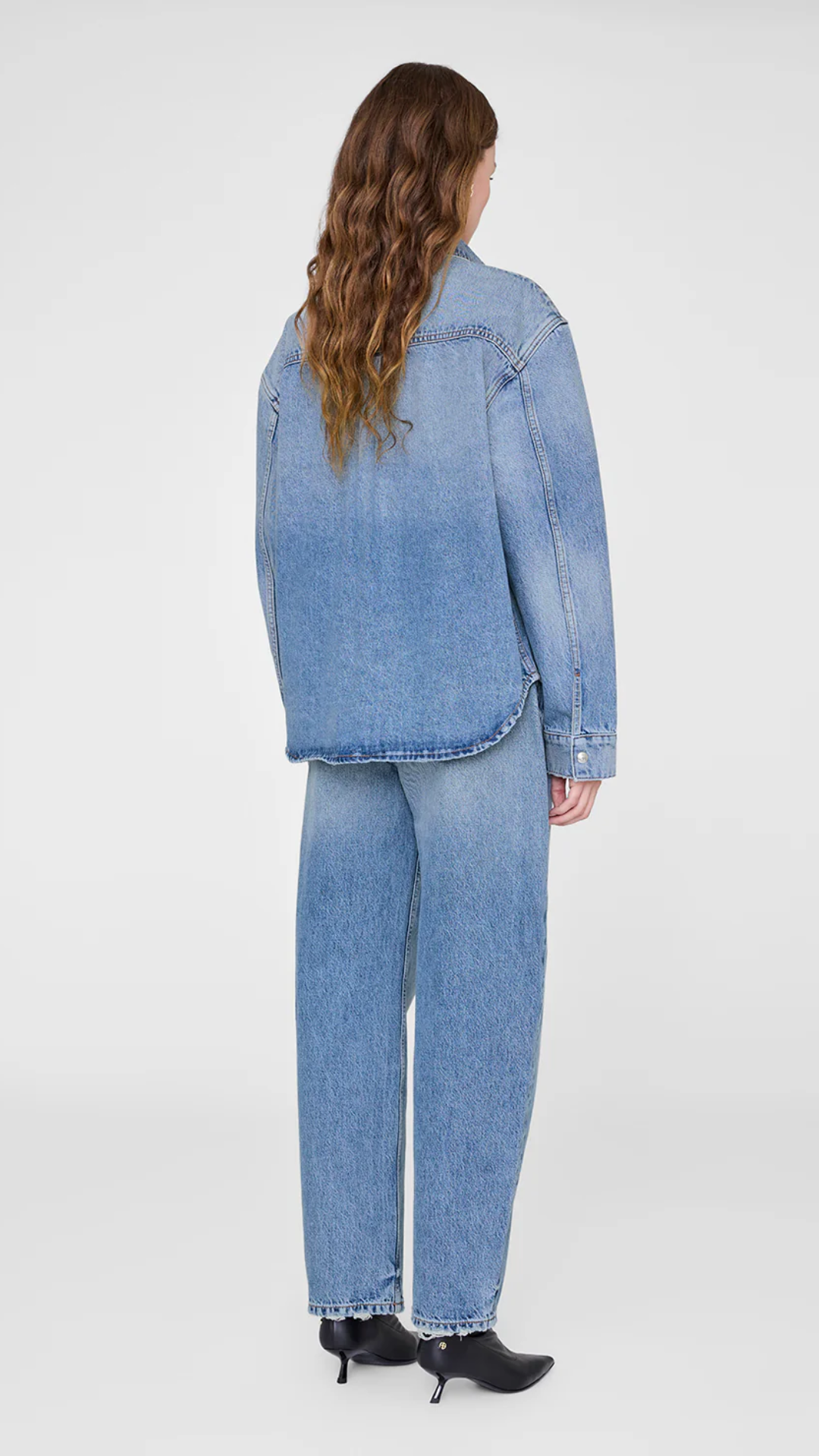 Anine Bing Paxton Denim Shirt in Washblue