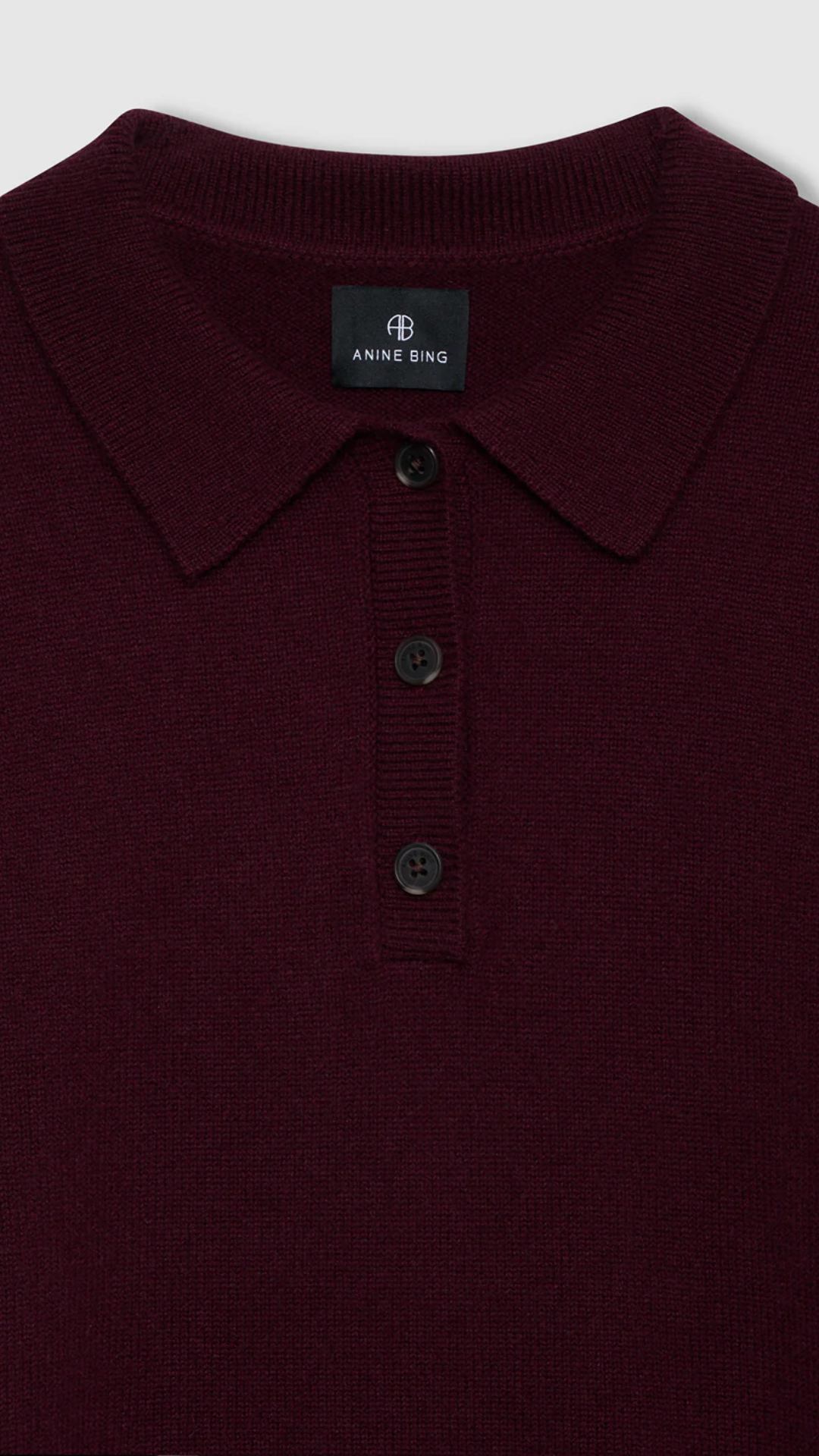 Anine Bing Lee Polo Sweater in Fig